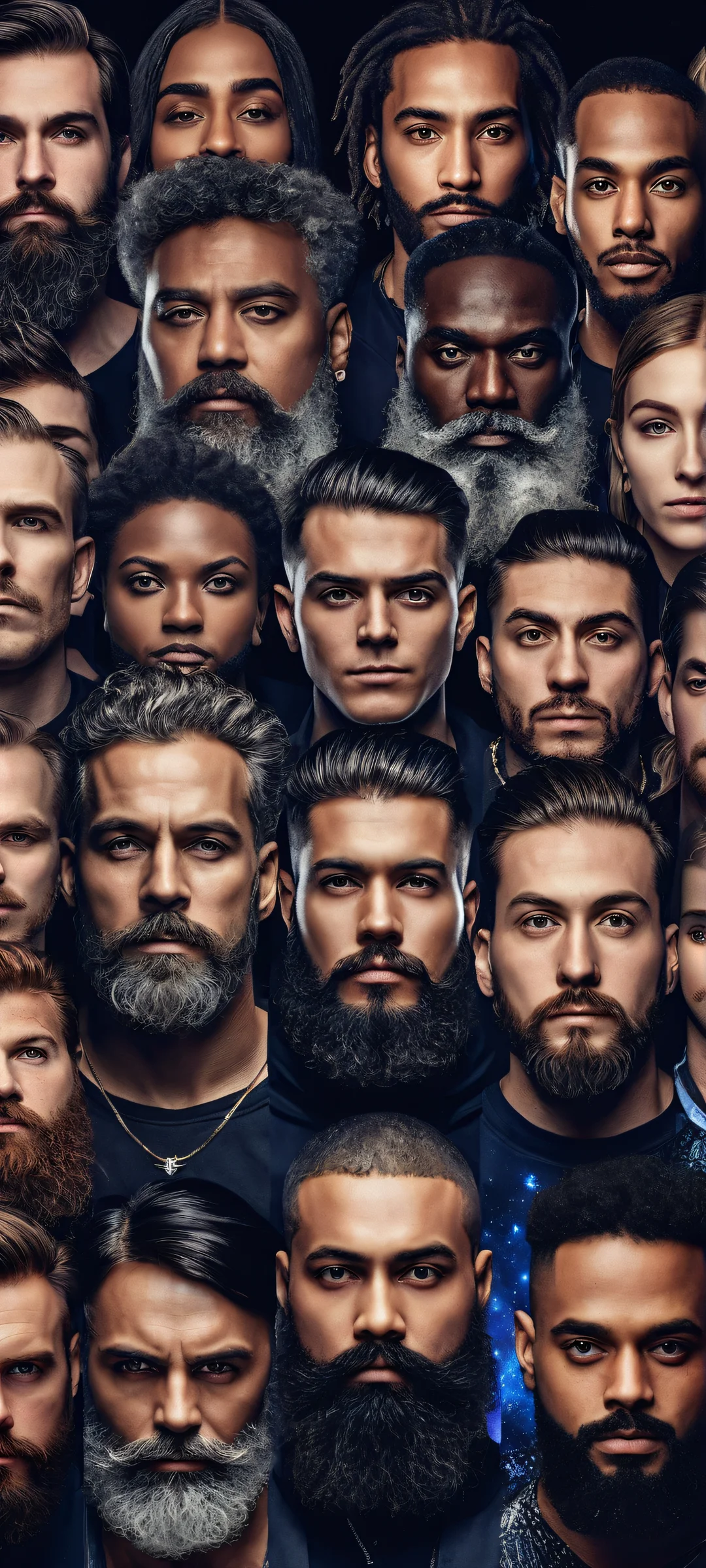 Portrait of video game characters with intricate details on iPhone and Android devices