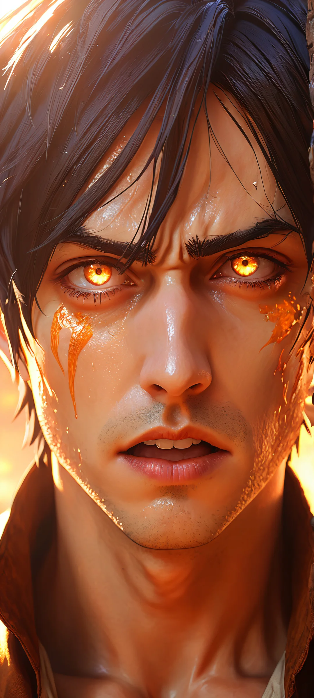 Ethereal Heroism 2K Phone Wallpaper A heroic portrait of Eren Jeager for iPhone/Android with intricate details and stunning visuals.