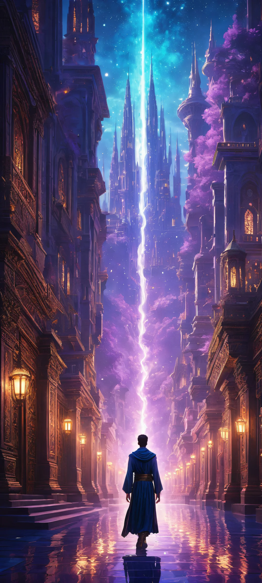 Ancient tome illuminated by ethereal glow on a dark background, iPhone と Android のホーム画面に完全に最適化.