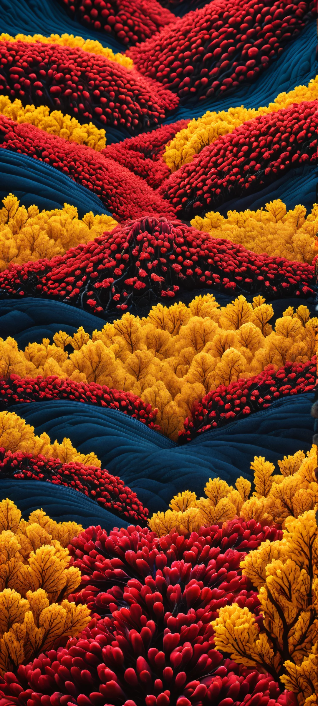 iPhone and Android users can customize their home screens with this stunning digital art featuring Violento colorido creatures in a haunting landscape, perfectly optimized for iPhone and Android