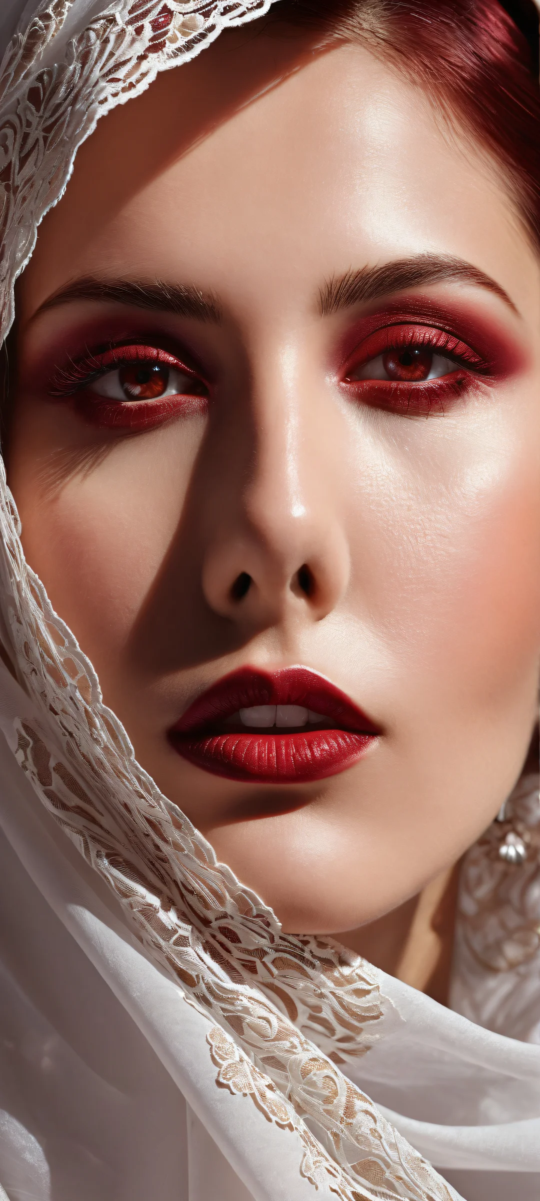 A broken image icon sits in the lower-middle of a stunning vertical portrait artwork featuring a vast pure void at the top, transitioning to a deep maroon color at the bottom. Perfect for iPhone/Android home screens.