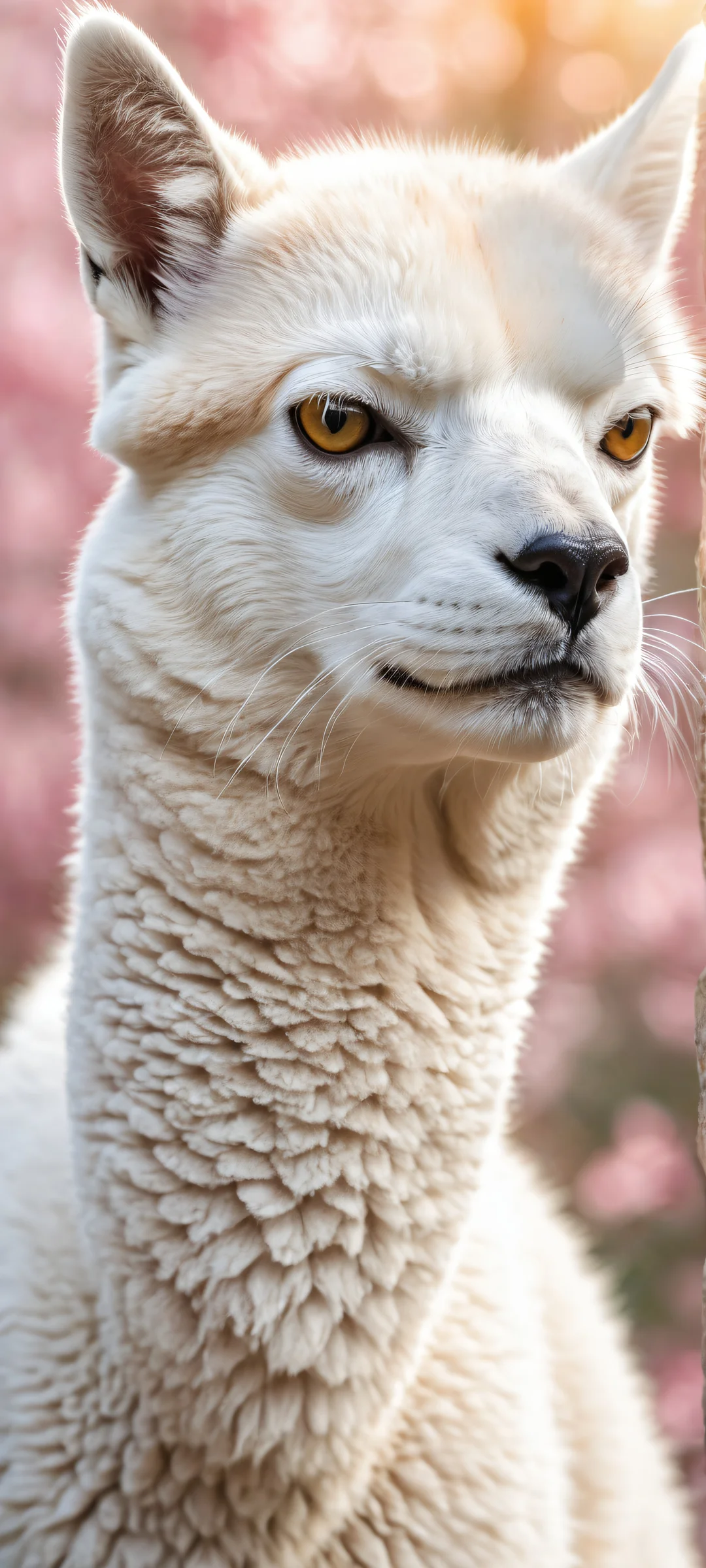 iPhone and Android compatible wallpaper featuring a breathtaking portrait of AlpacaX with intricate details and radiant colors.