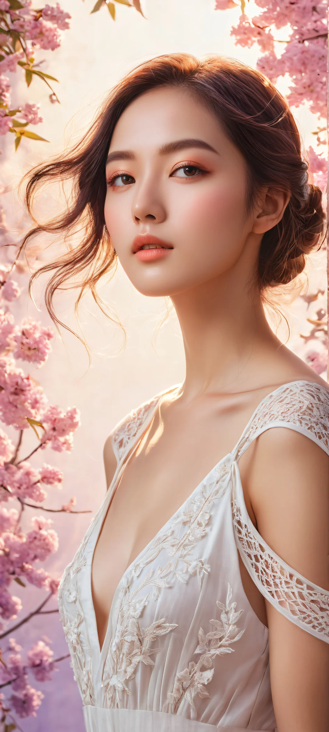 iPhone/Android users will be mesmerized by the stunning anime girl in a breathtaking vertical portrait artwork with intricate micro-details, Perfectamente optimizado para pantallas de inicio..