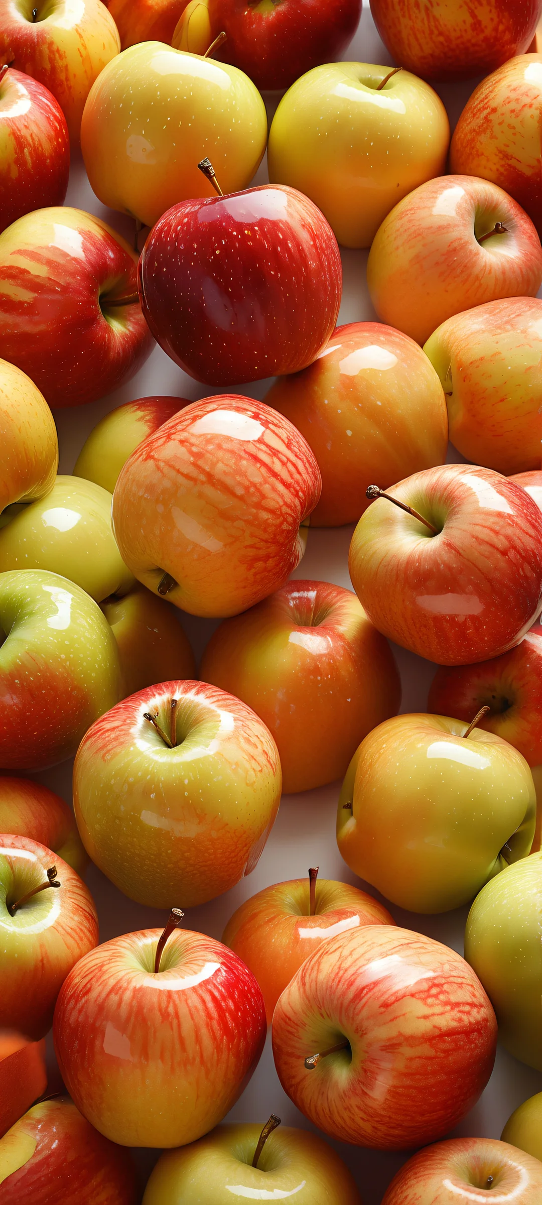 A stunning vertical portrait of apples on an iPhone/Android home screen