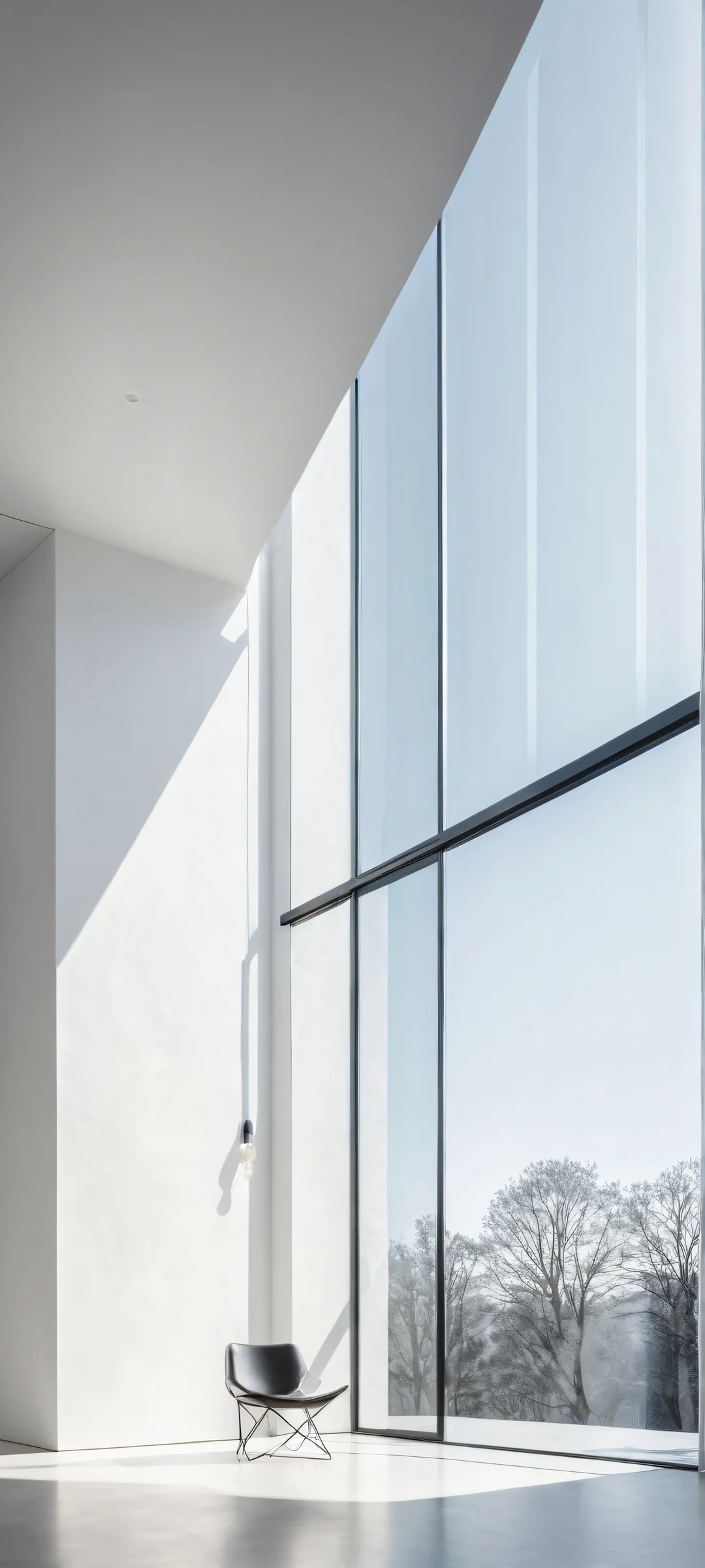 iPhone/Android wallpaper featuring minimalist architecture with intricate details and ethereal lighting.