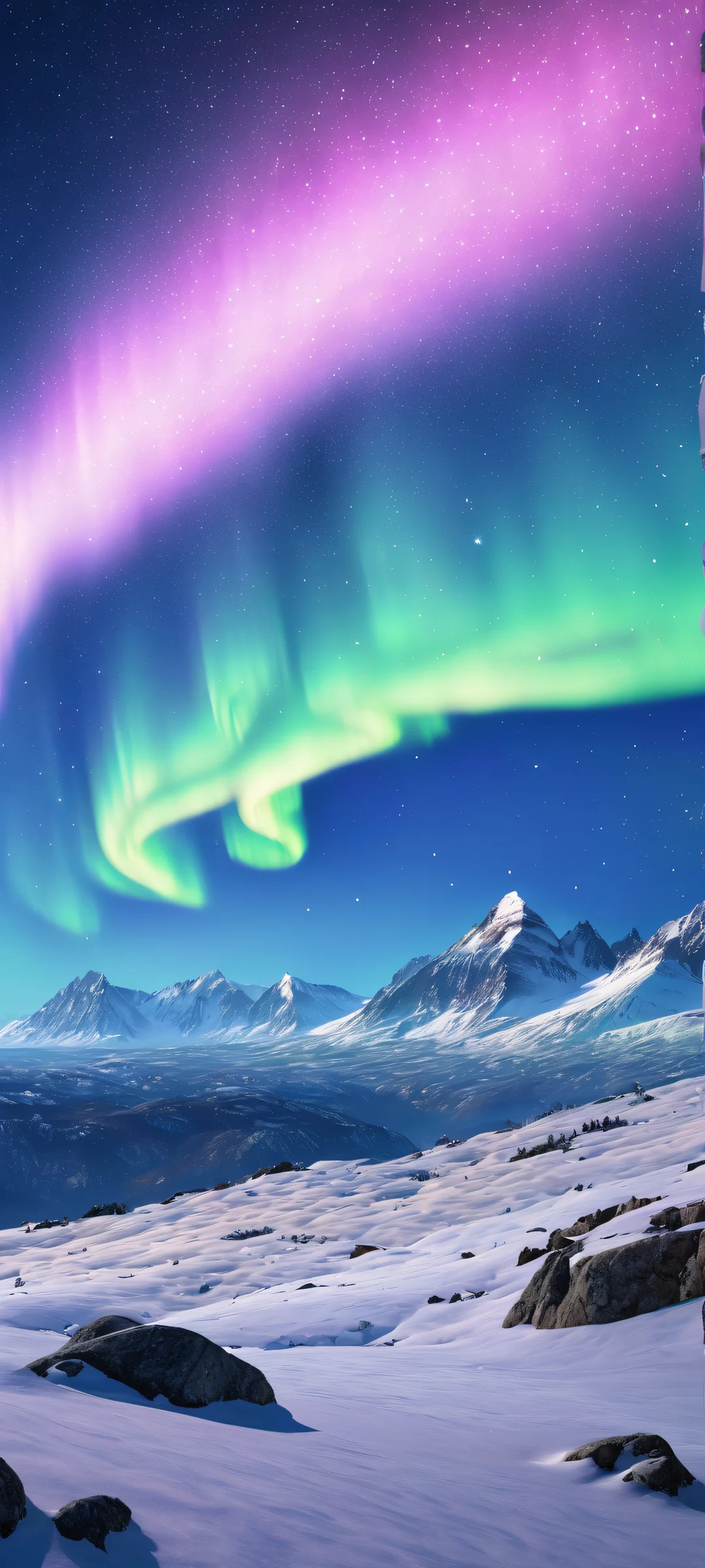 Stunning iPhone/Android wallpaper of an aurora borealis with intricate details and vibrant colors.