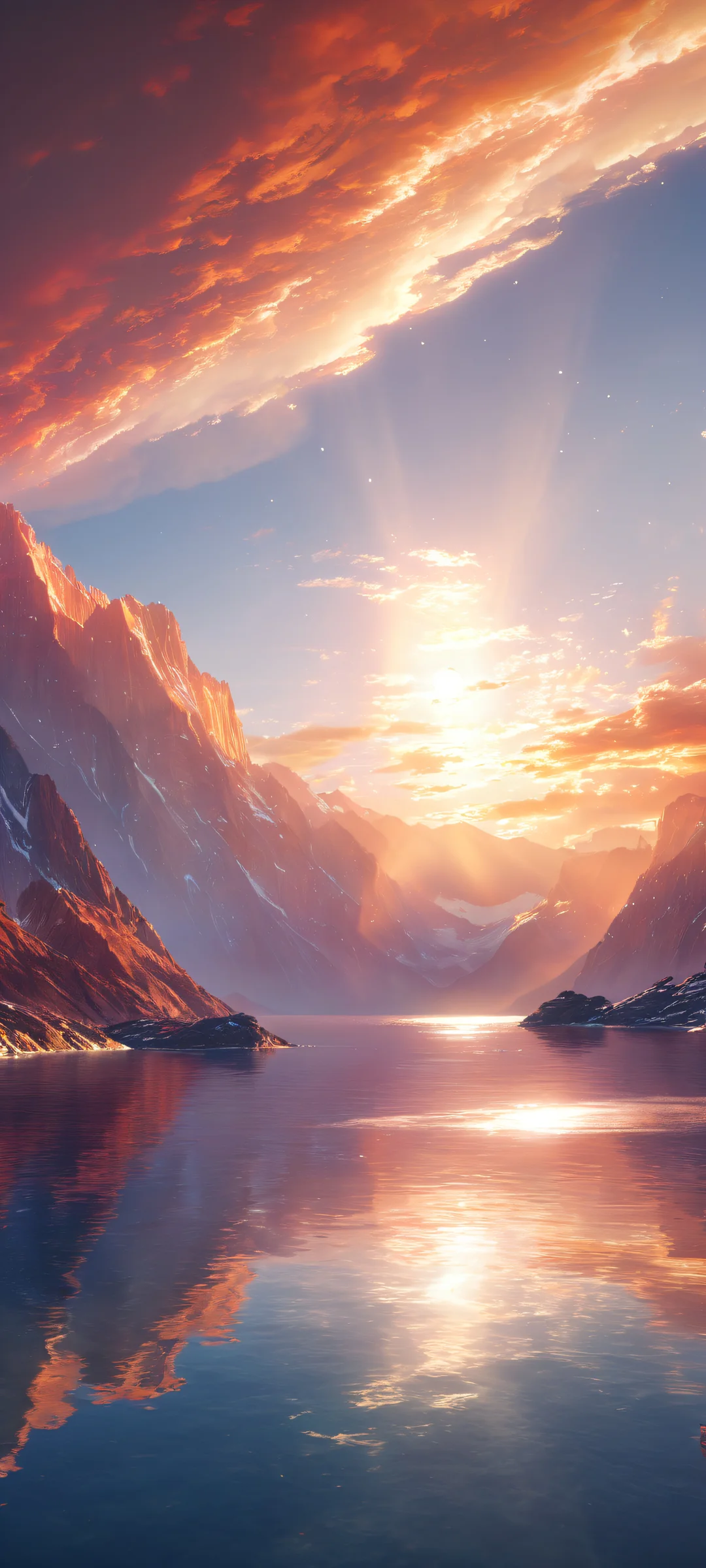 Ethereal Aurora Portrait iPhone & Android-Hintergrundbildperfekt optimiert für iPhone/Android-Startbildschirme Breathtaking vertical portrait of Aurora on a dark starry sky with wispy cirrus clouds, perfectly optimized for iPhone/Android home screens.