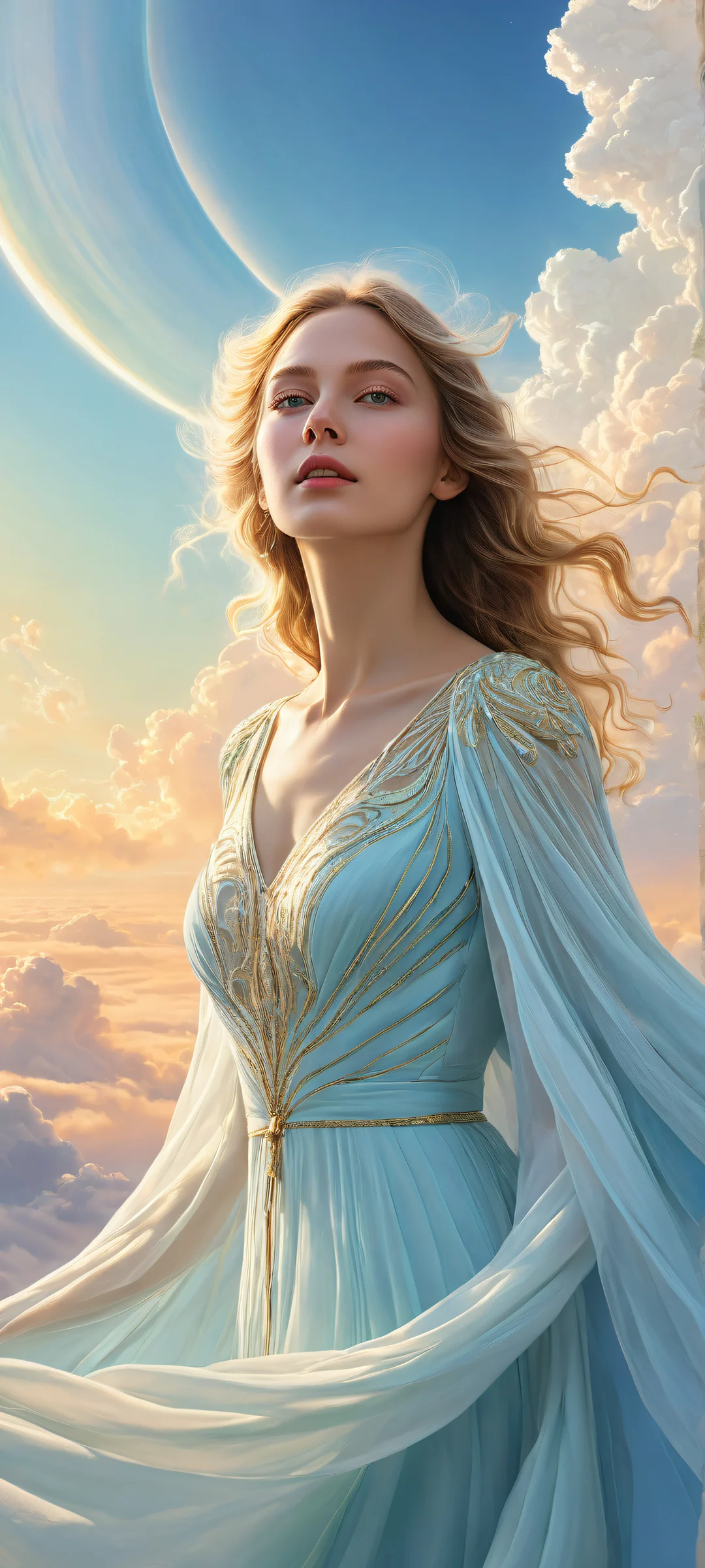 iPhone and Android wallpaper featuring an award-winning portrait of Aurora with vibrant clouds and soft lighting.