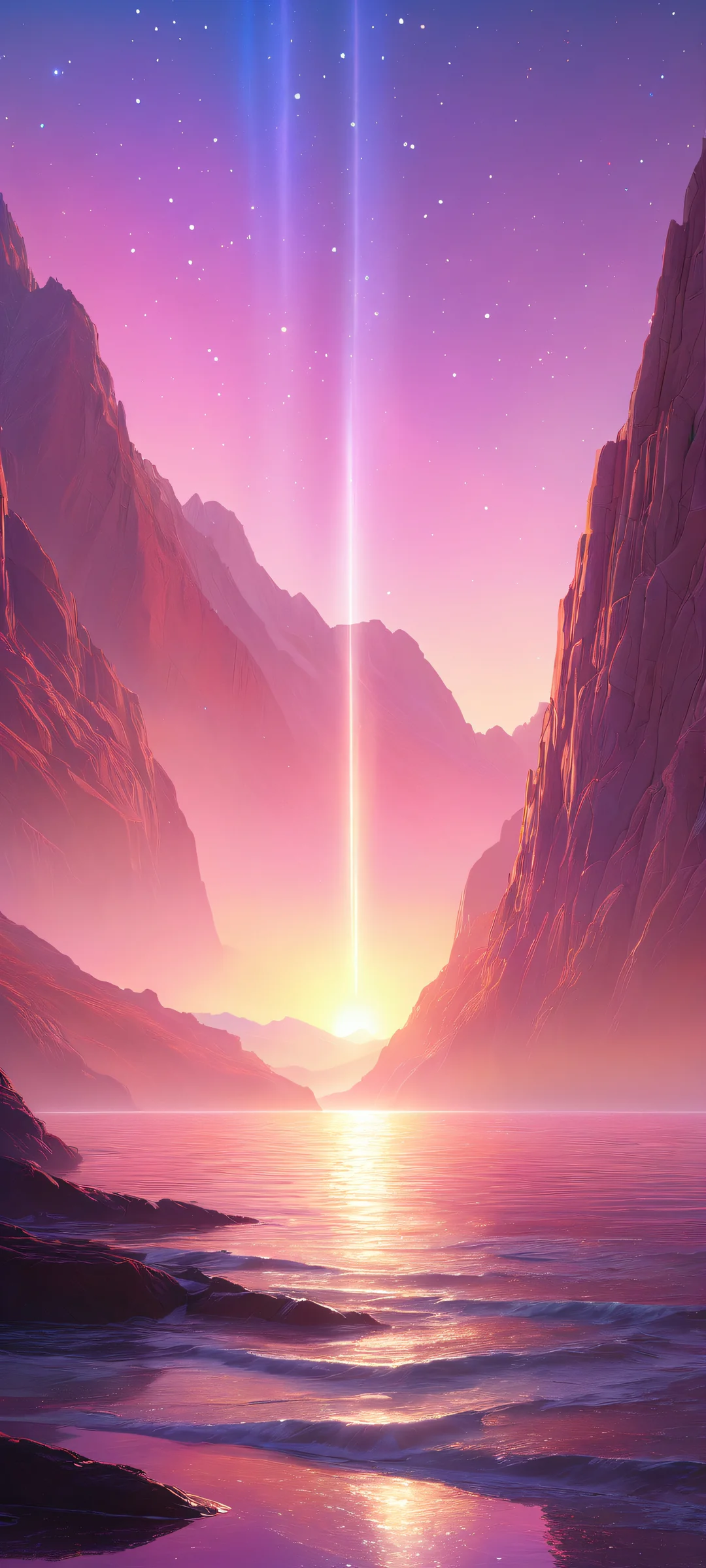 Aurora portrait on iPhone/Android with soft pastels and radiant lighting