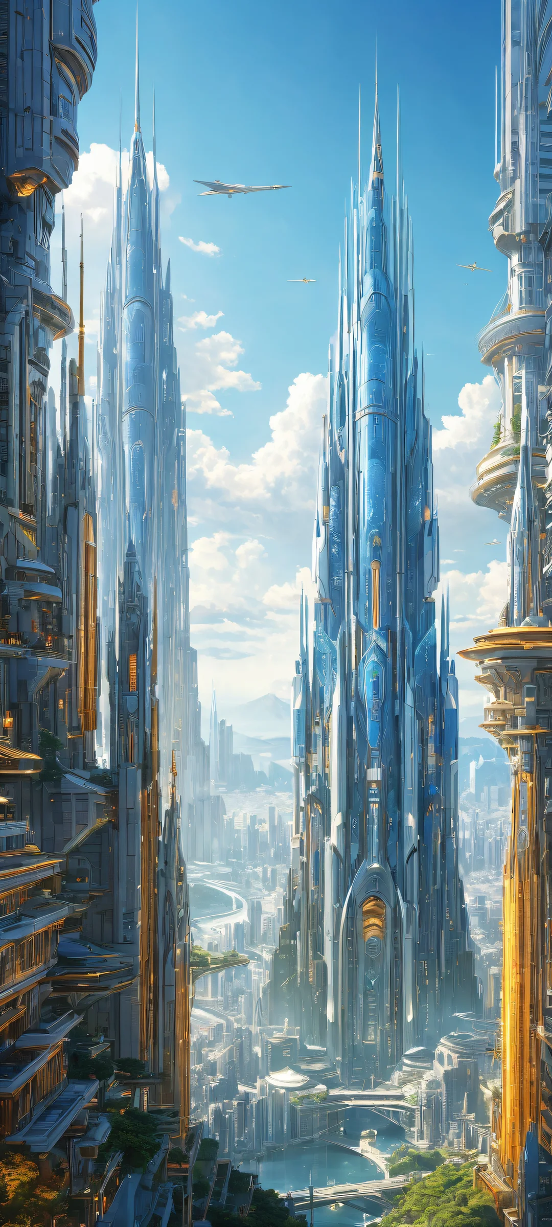 Ethereal Awakening iPhone & Fondo de pantalla Samsung QHD Barbotage Qwenthur and Milinda Brantini surrounded by anime-inspired mechs and technology on iPhone/Android