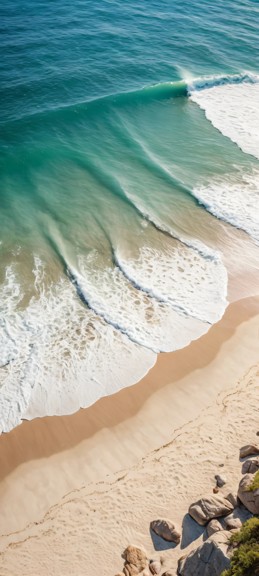 Ethereal Beach Escape iPhone & Android-Hintergrundbild iPhone/Android users, escape to a serene beach scene with intricate details and vibrant colors. Perfectly optimized for your home screen.