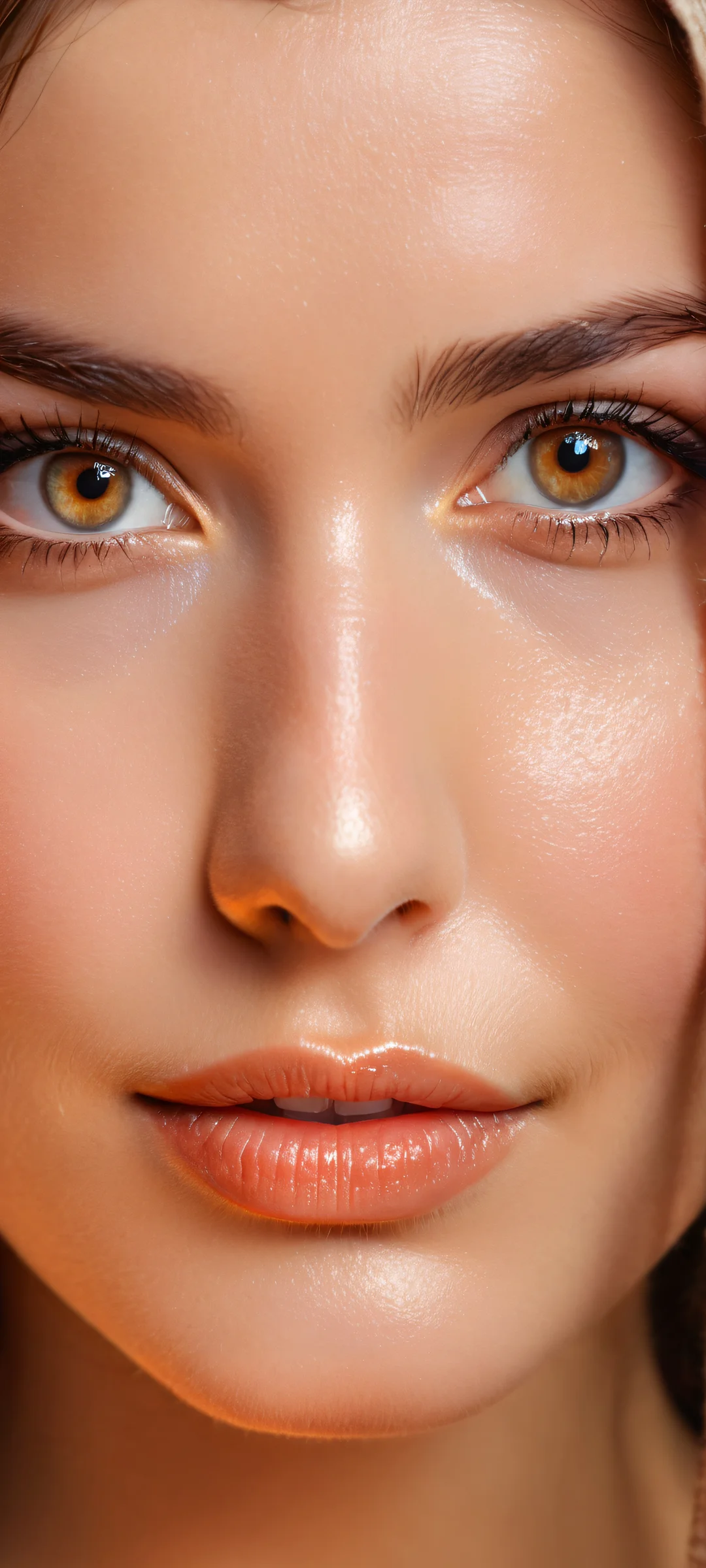 A stunning young woman with warm eyes and inviting smile on iPhone/Android mobile wallpapers