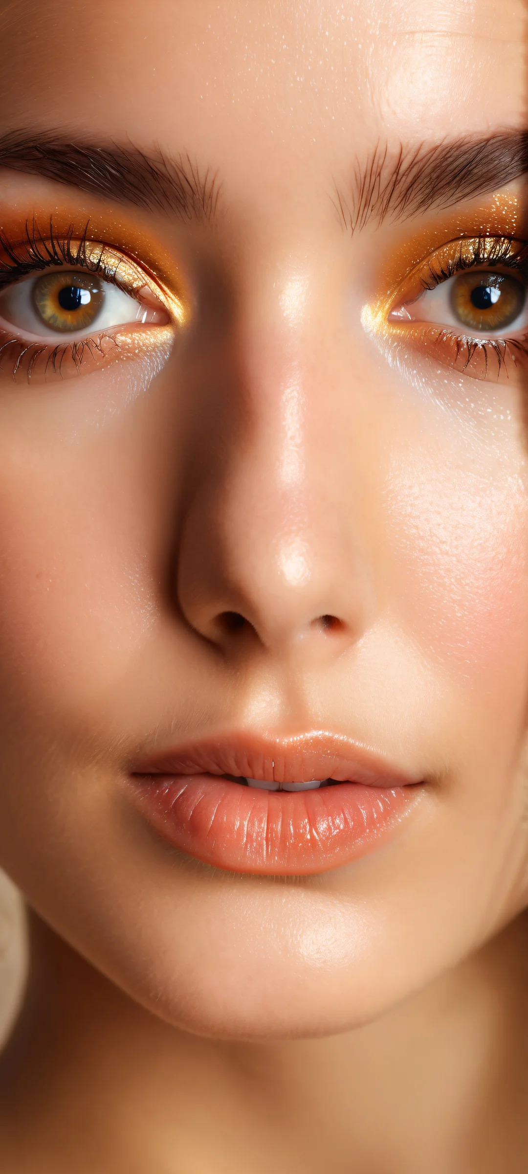 A captivating portrait of a girl with beautiful eyelashes and a warm smile on an iPhone or Android home screen.