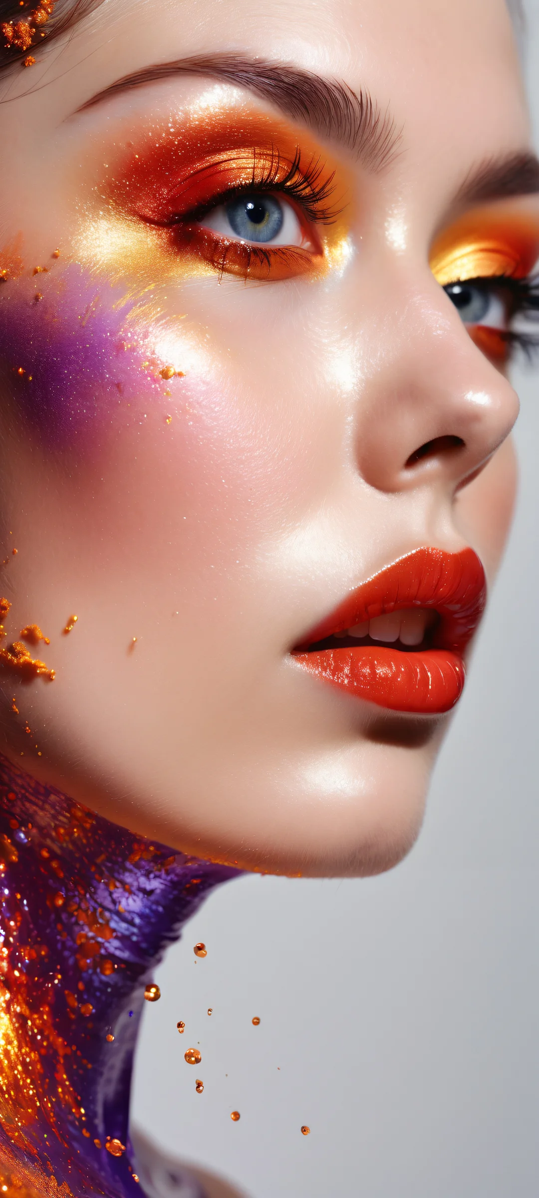 A stunning iPhone and Android wallpaper featuring a breathtaking vertical portrait artwork of intricately illustrated characters, set against a vast pure void with subtly transitioning background scenes. Perfectly optimized for iPhone, Samsung Galaxy, and Android home screens.