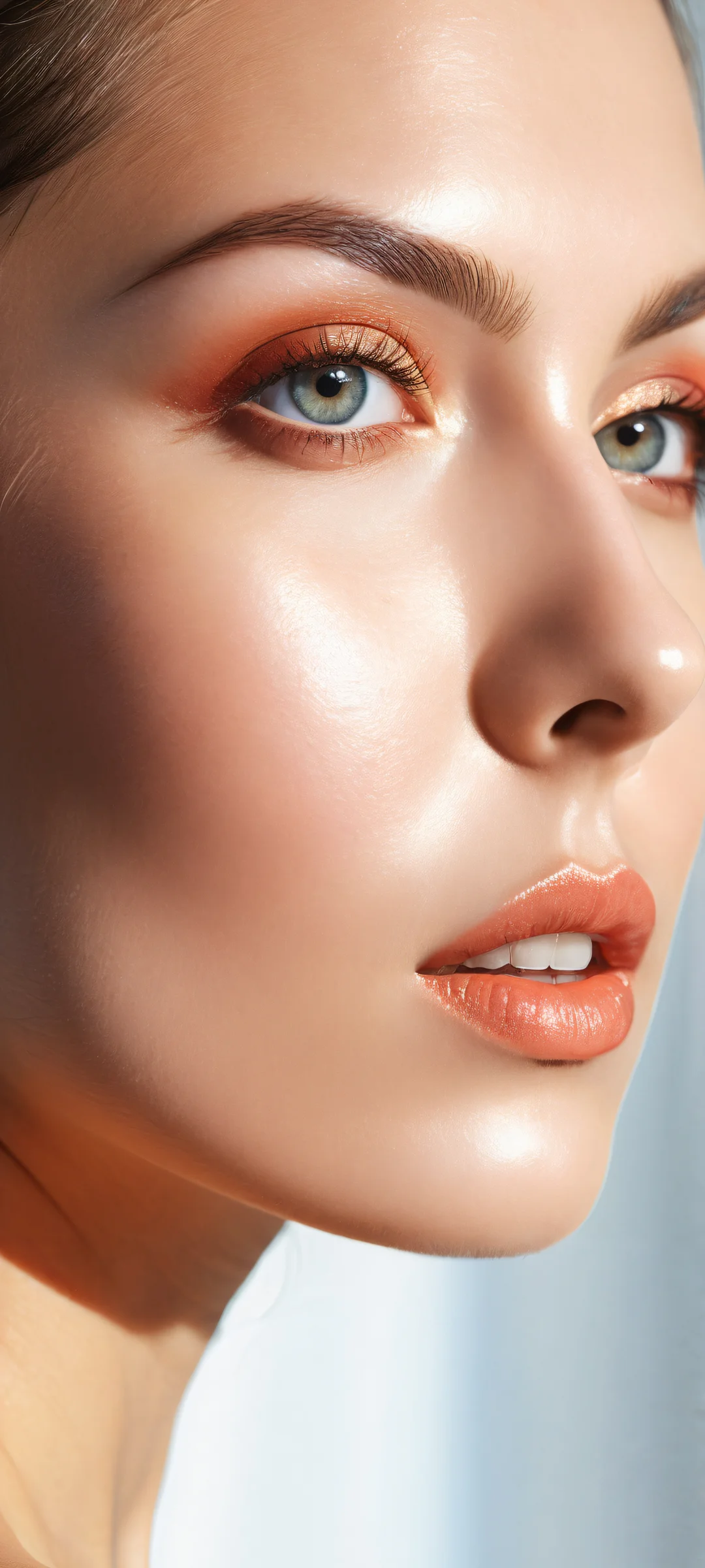 Stunning portrait artwork of a beautiful face for iPhone and Android home screens.