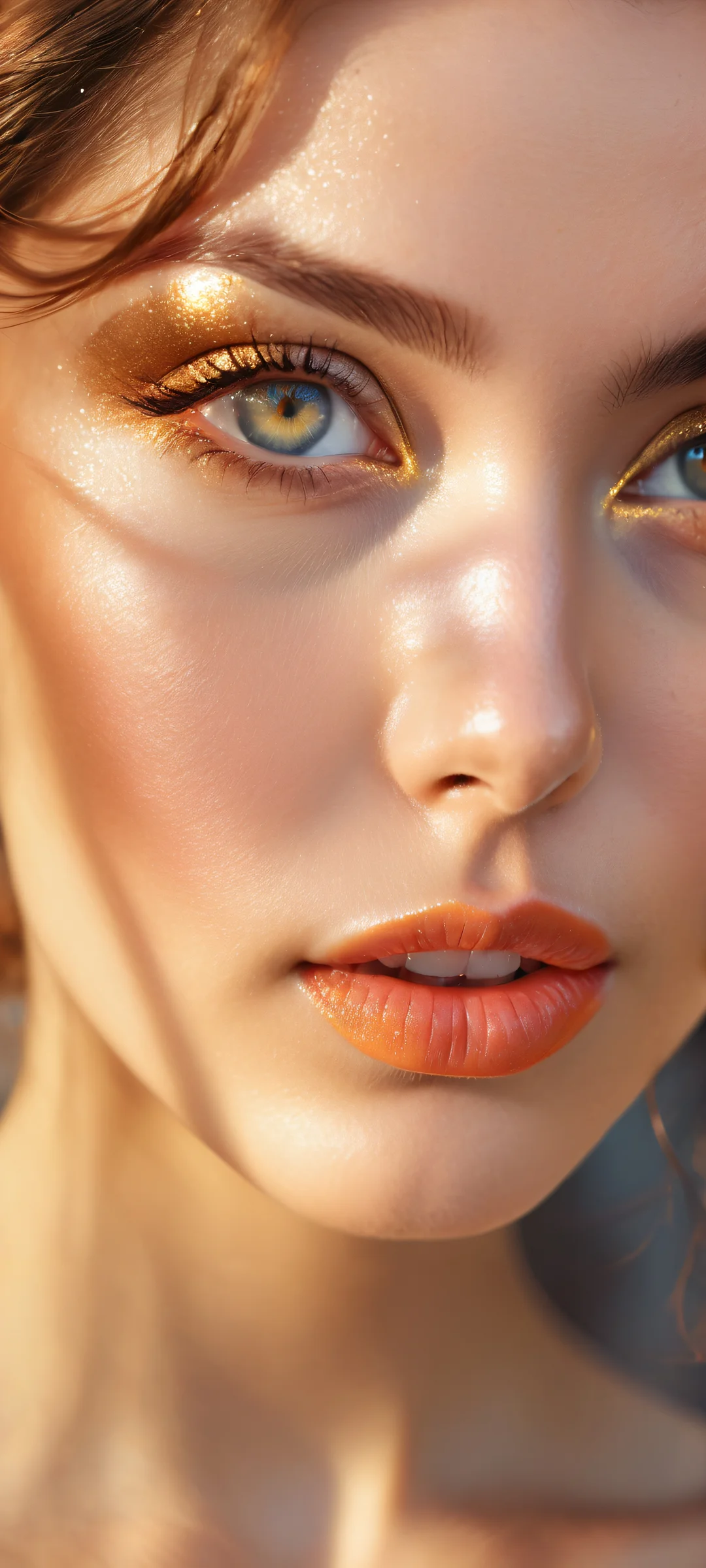 Stunning woman's face with intricate details on iPhone/Android devices.