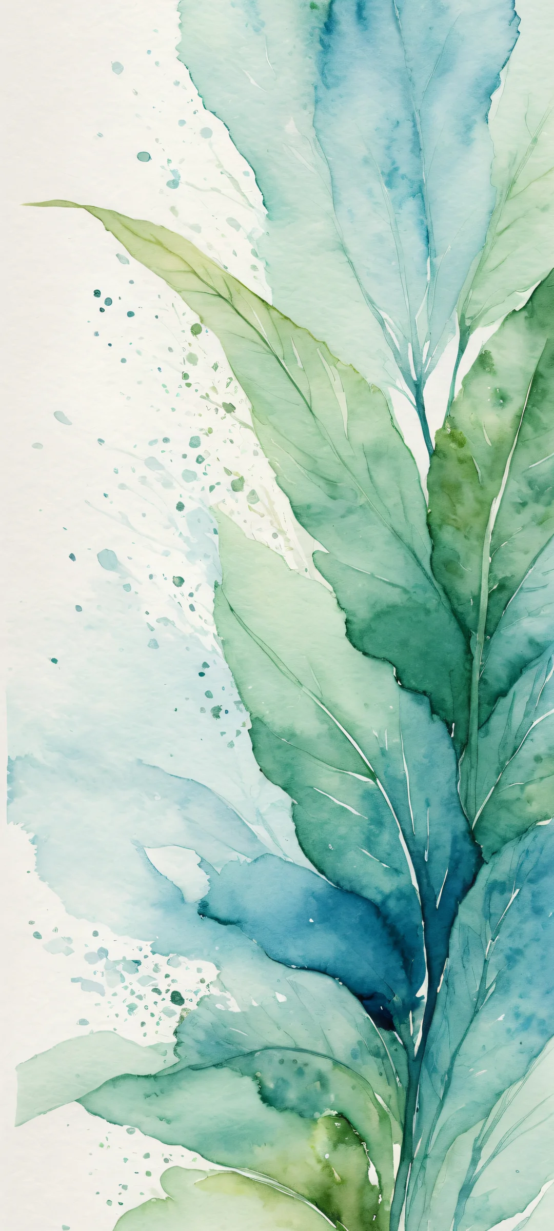 Delicate watercolor painting on a serene paper texture with gentle folds, perfectly optimized for iPhone/Android home screens.