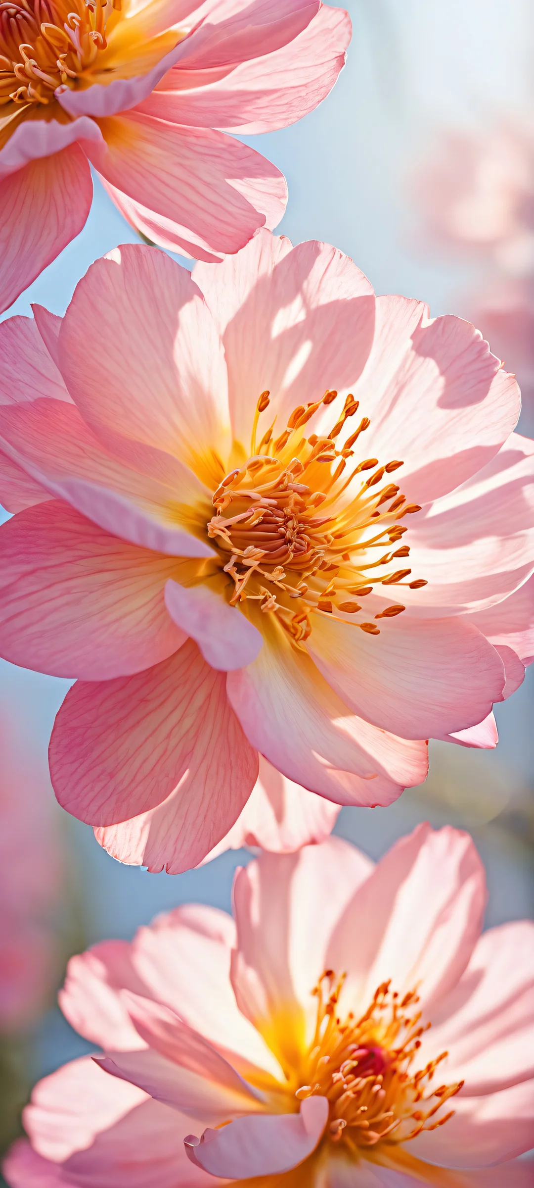 Ethereal Bloom 2K QHD Home Screenperfekt optimiert für iPhone- und Android-Startbildschirme Delicate petals on a serene background, perfectly optimized for iPhone and Android home screens.