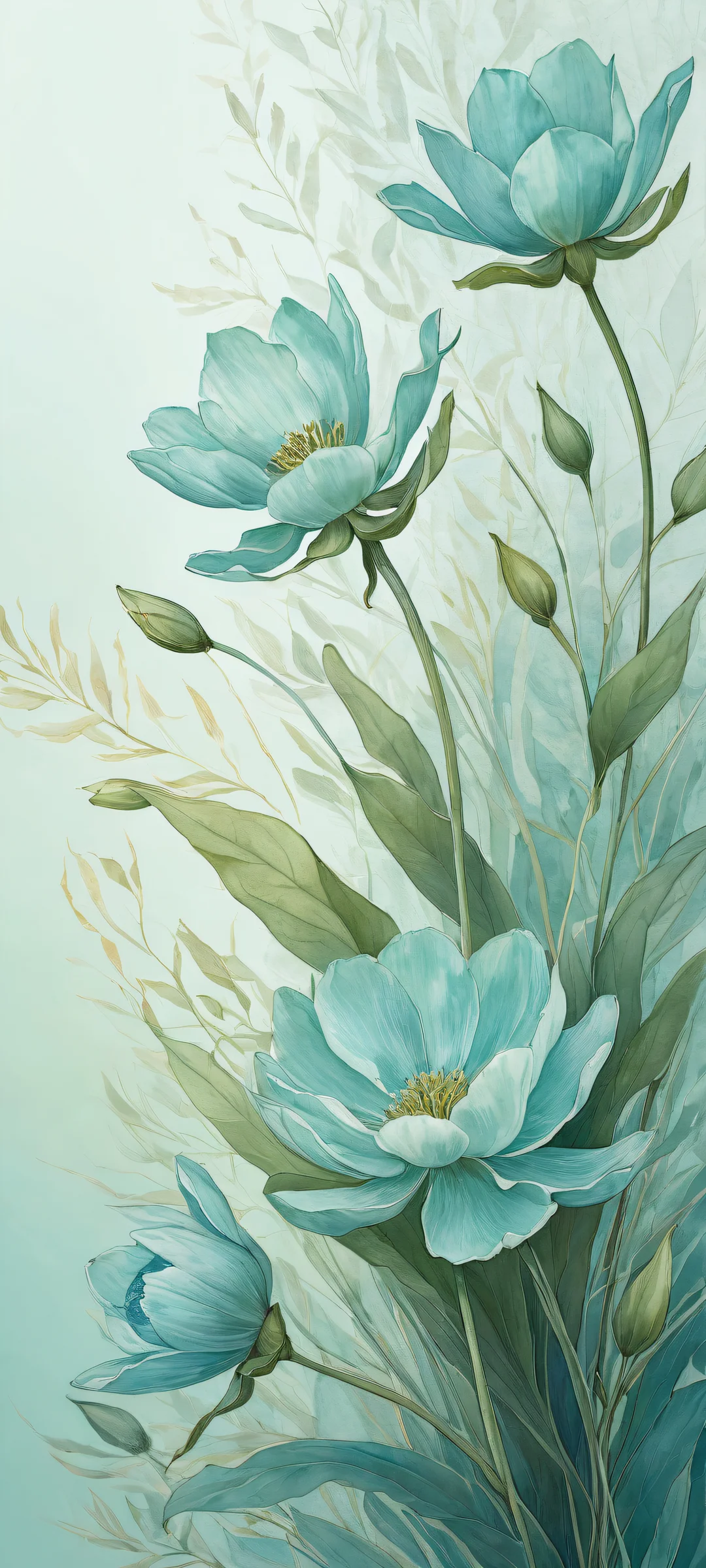 Delicate flowers on a soft, textured background, Perfectamente optimizado para pantallas de inicio de iPhone y Android..