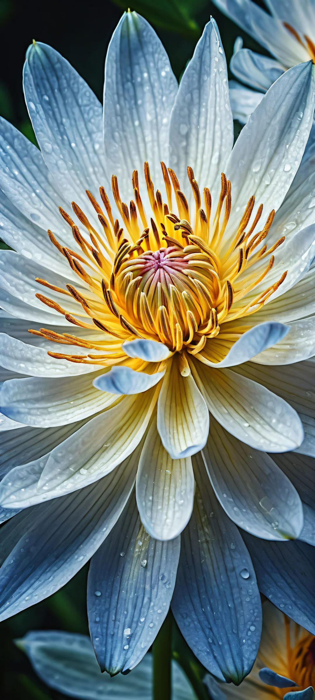 A delicate botanical specimen on a vast, empty background - parfaitement optimisé pour les écrans d'accueil iPhone et Android.