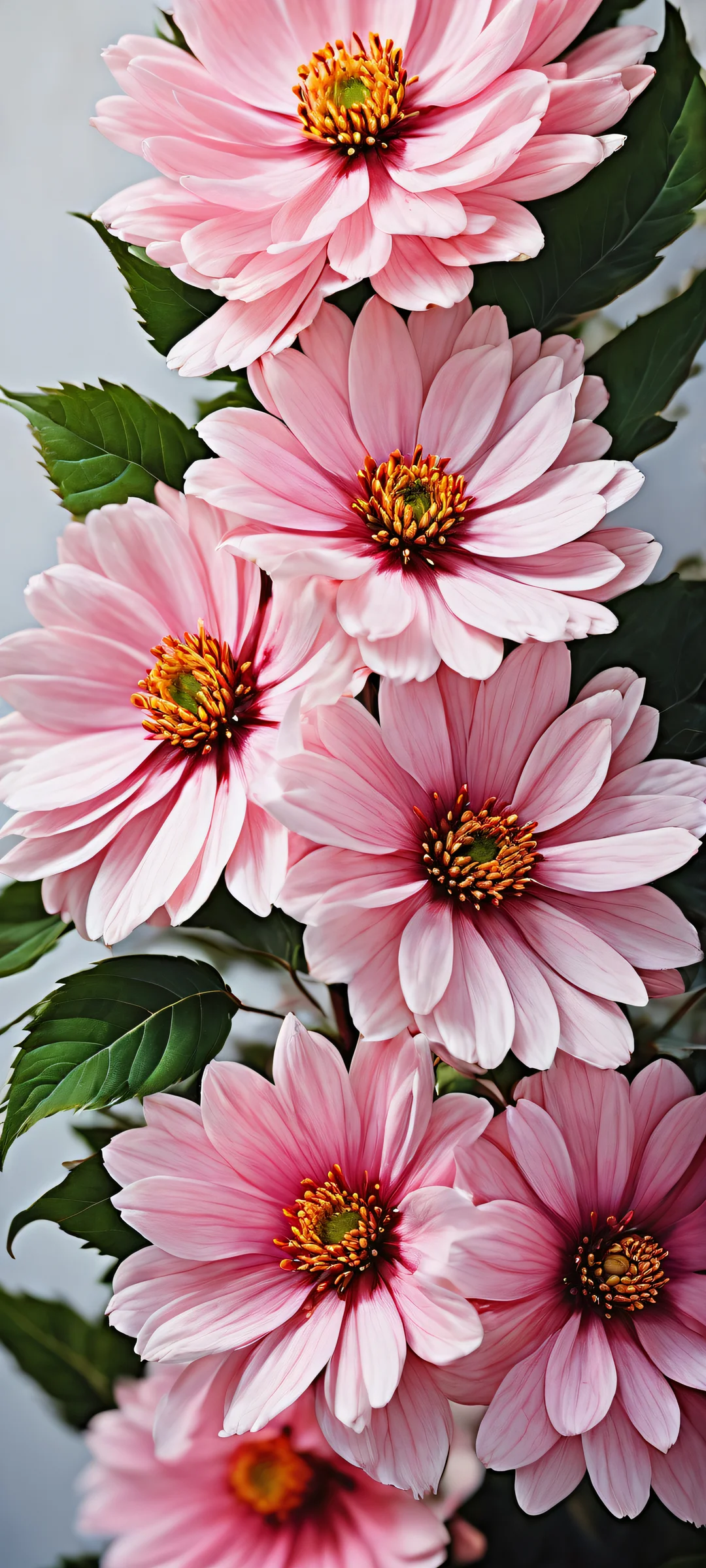 Delicate hand-painted floral arrangement on a dark mode background for iPhone/Android. Stunning digital art with perfect clarity and vibrant colors.