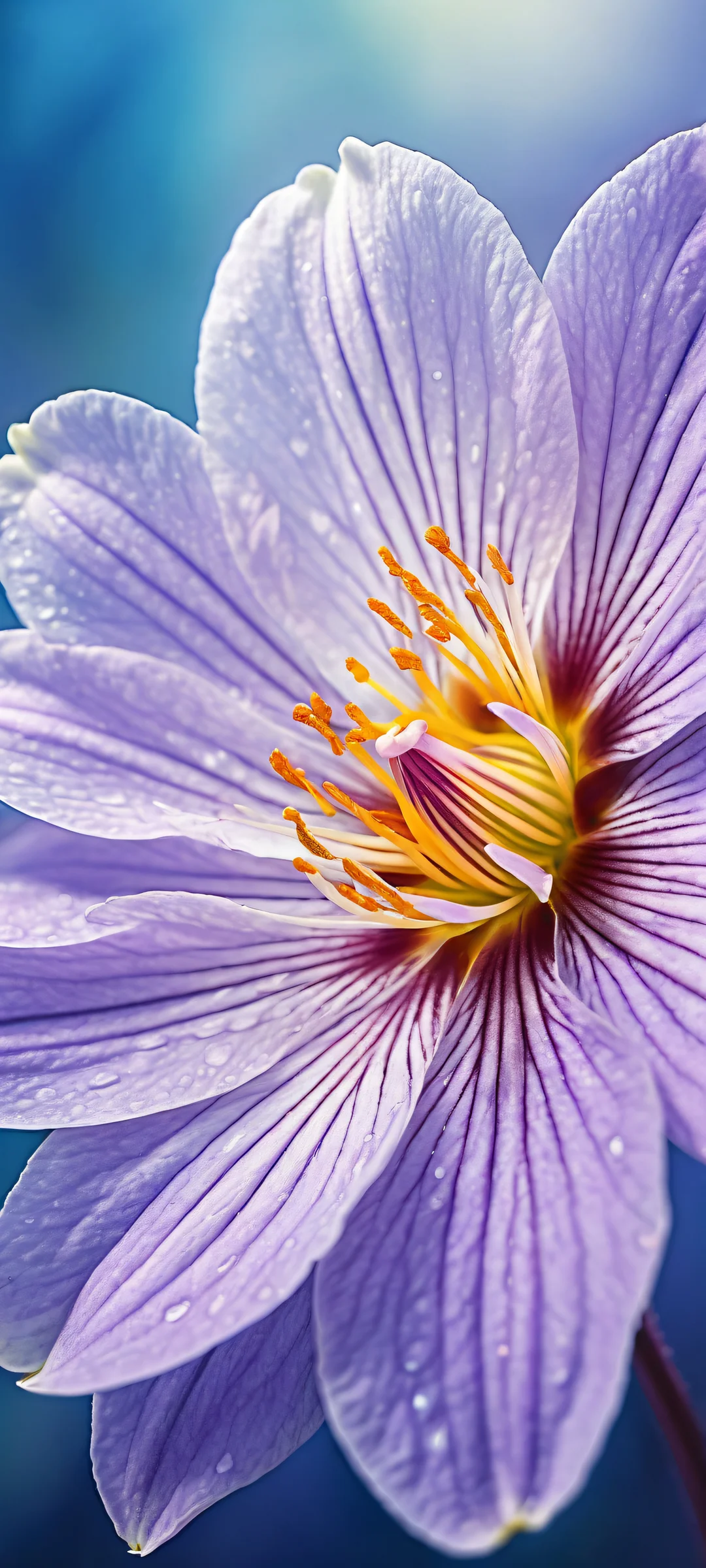 Ethereal Bloom 2K Mobile BackgroundParfait pour les écrans d'accueil iPhone/Android Delicate flower on a textured background with vibrant colors and micro-details. Perfect for iPhone/Android home screens.