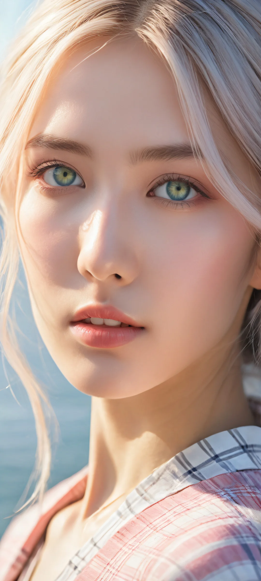 Beautifully dressed girl in a stunning portrait with intricate details and depth of field, perfect for iPhone/Android home screens.