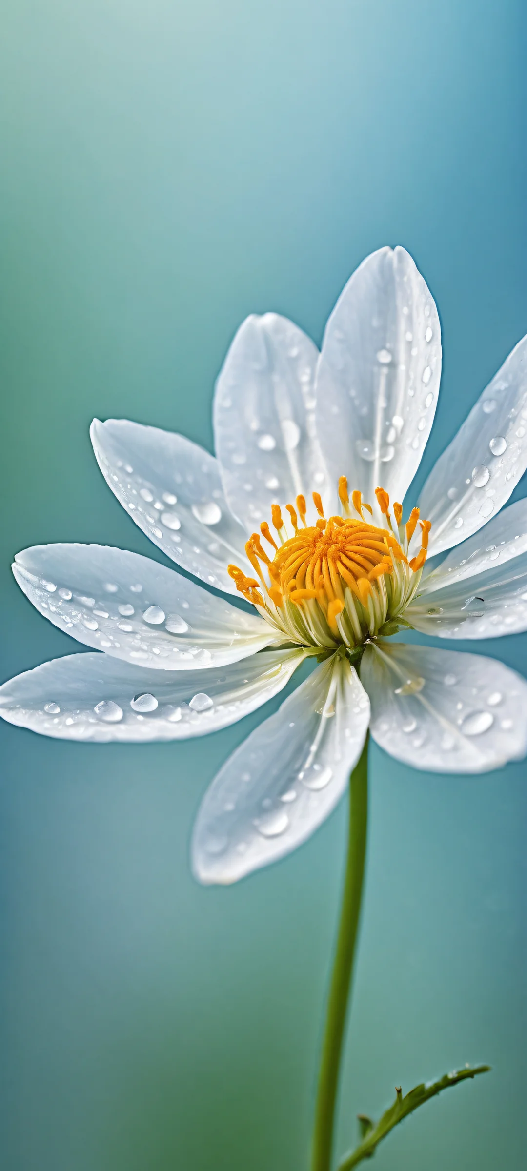 Delicate flower against a dark void, perfectly optimized for iPhone/Android home screens.