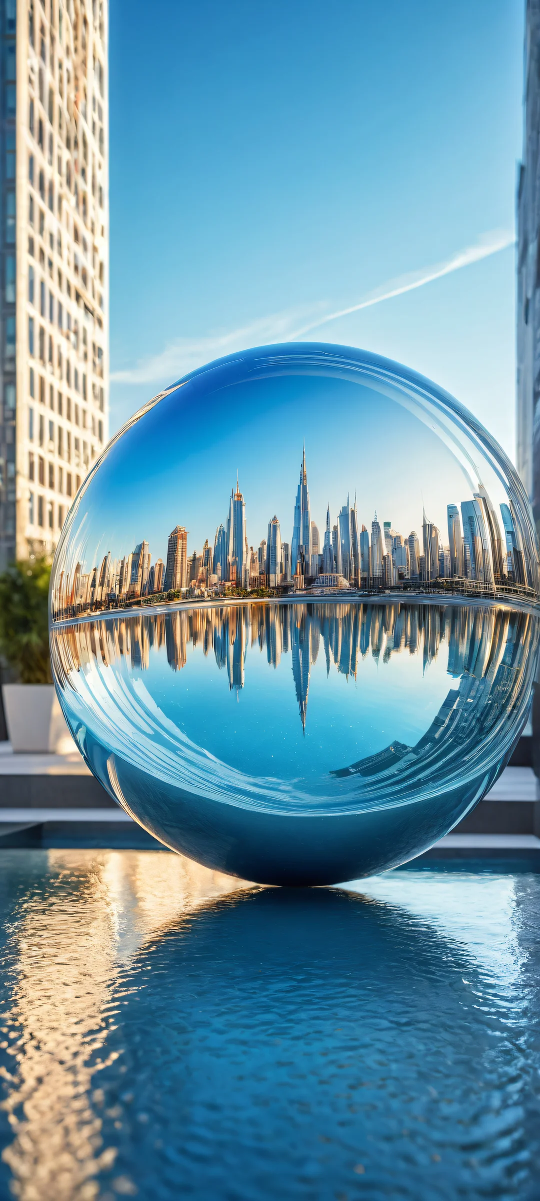 Majestic glowing sphere on a pristine background for iPhone/Android