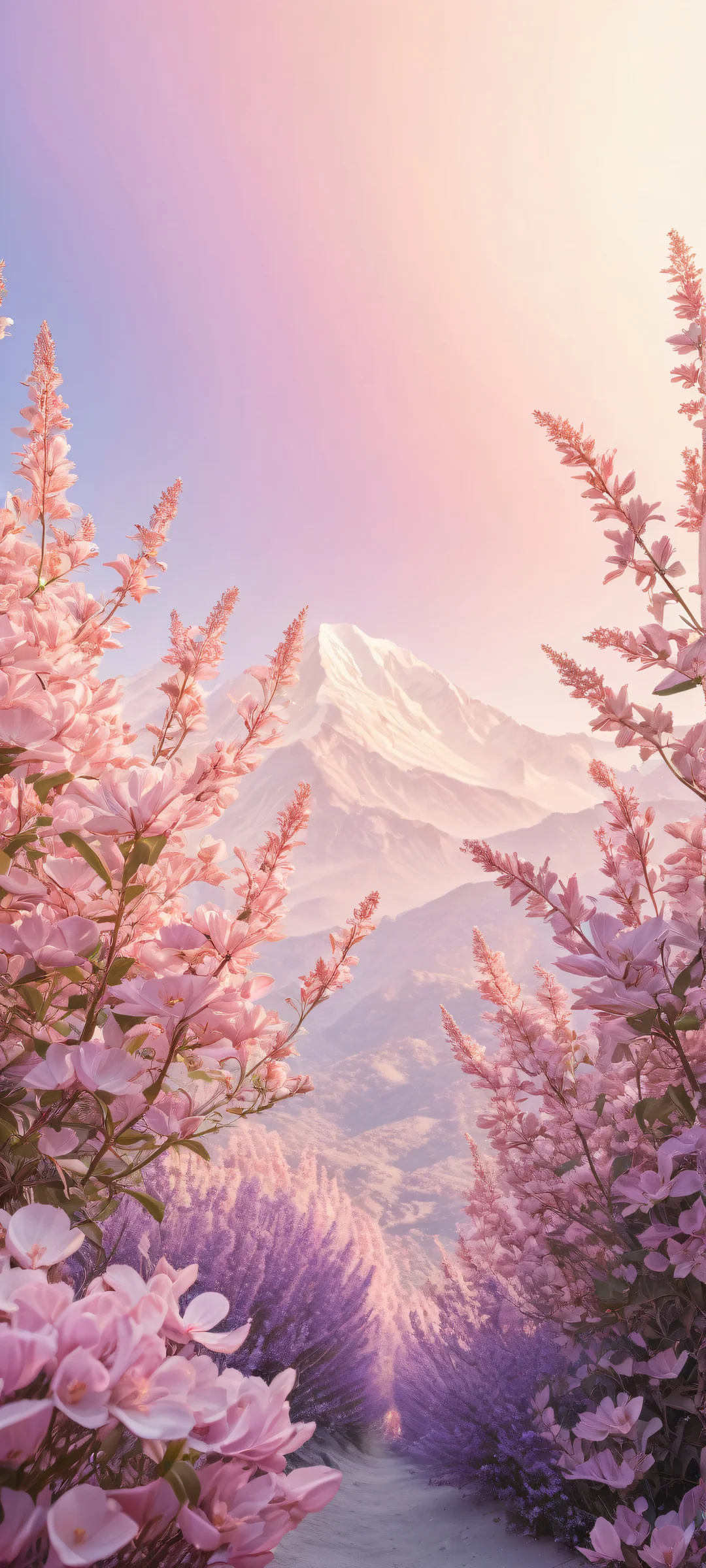 Delicate botanical illustration on a pure void background for iPhone/Android