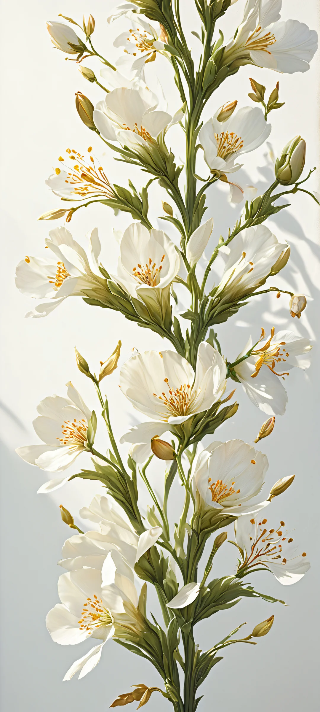 Delicate petals in the foreground, iPhone/Android friendly digital art with award-winning painterly techniques, radiant colors and soft lighting.