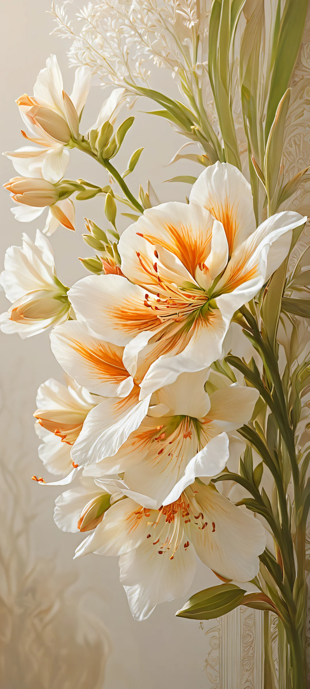 Enchanting floral bloom on iPhone/Android phone with soft focus and gentle sepia tone.