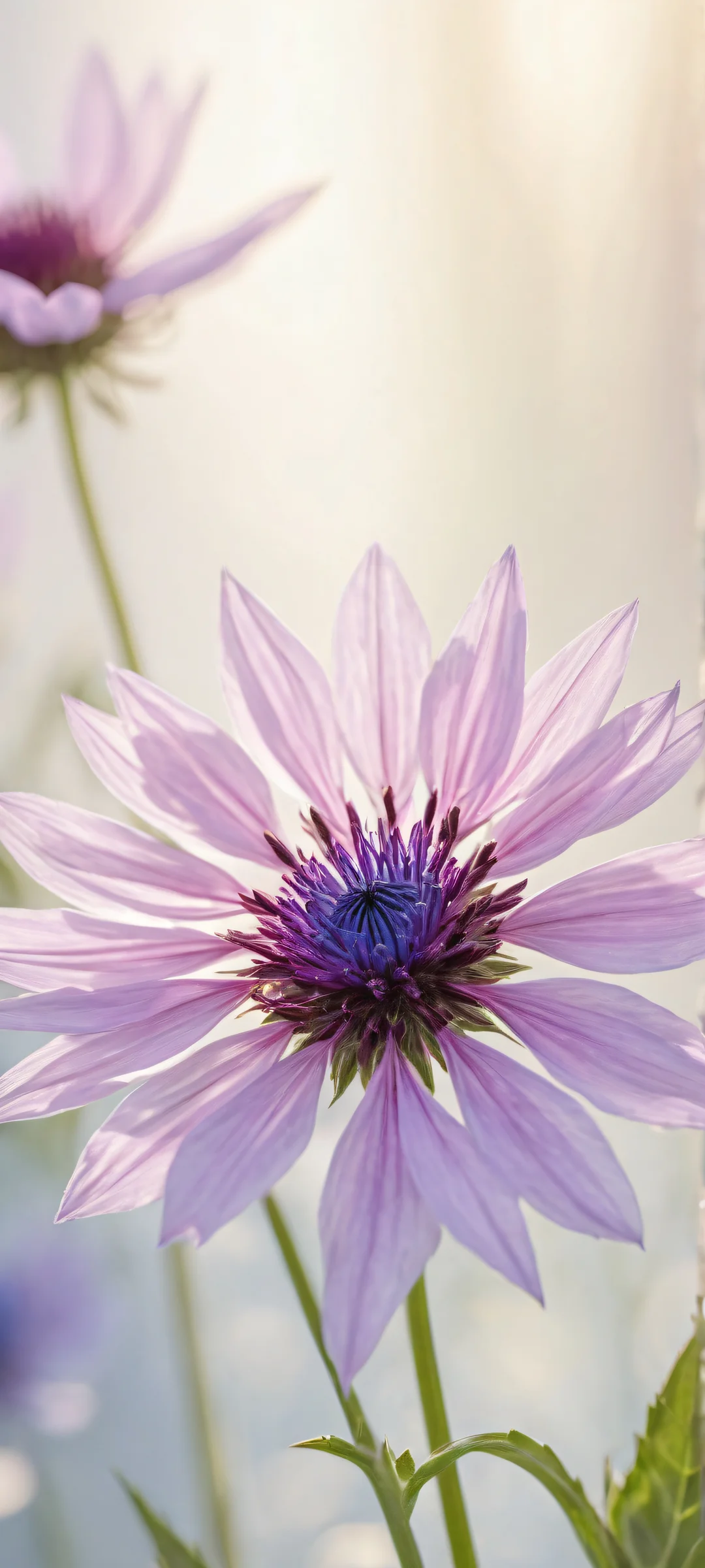 Delicate Cornflowers on a pristine background for iPhone/Android