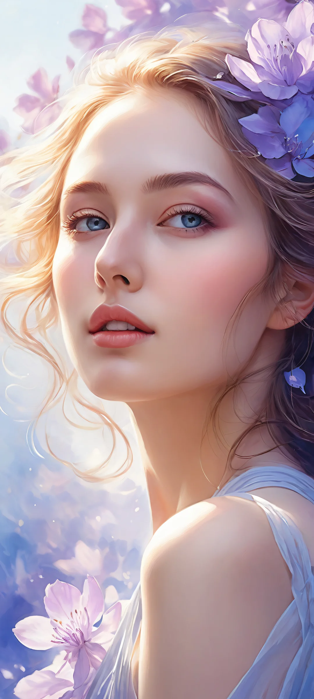 Delicate petals on iPhone/Android with award-winning digital art and radiant colors.