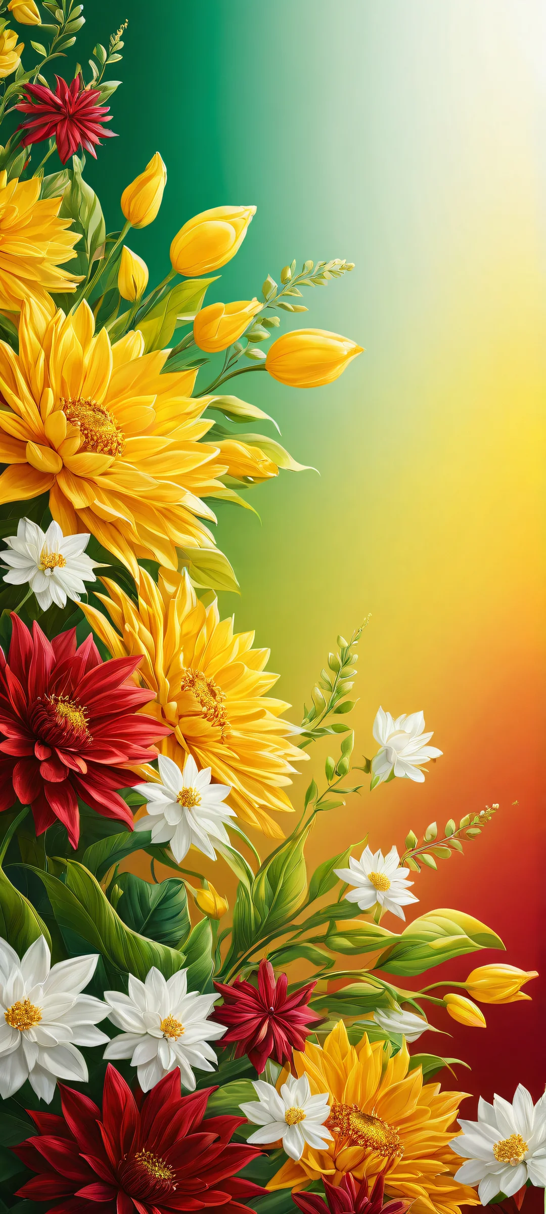 A breathtaking vertical portrait artwork featuring intricate botanicals with insane micro-details on a pristine white background, perfekt optimiert für iPhone- und Android-Startbildschirme.