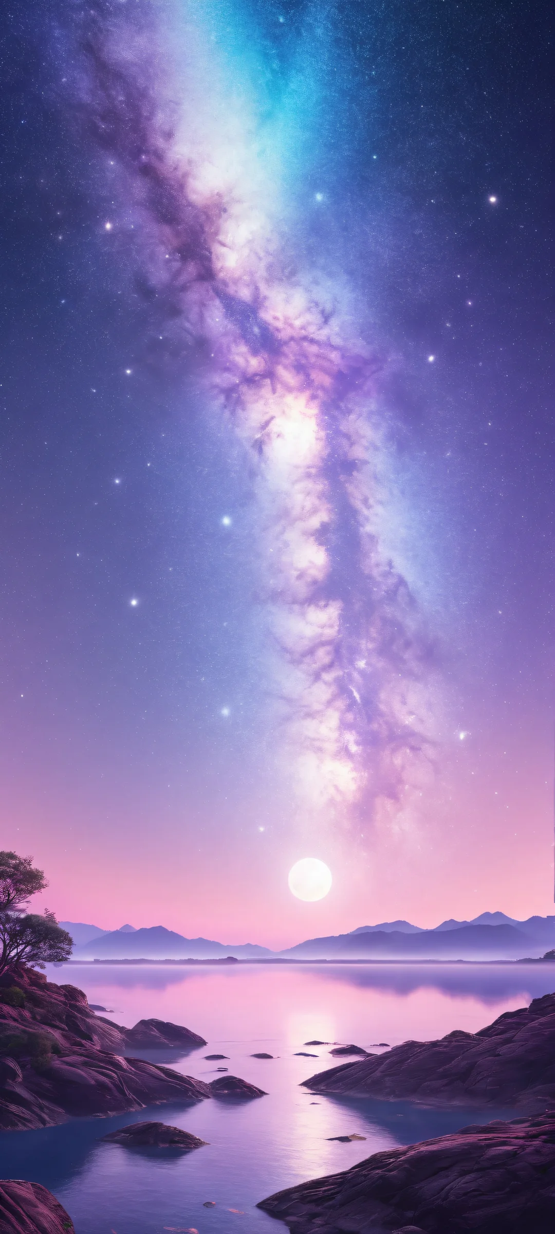 A breathtaking portrait of Ethereal Stars on iPhone/Android with intricate micro-details and a vast pure void.