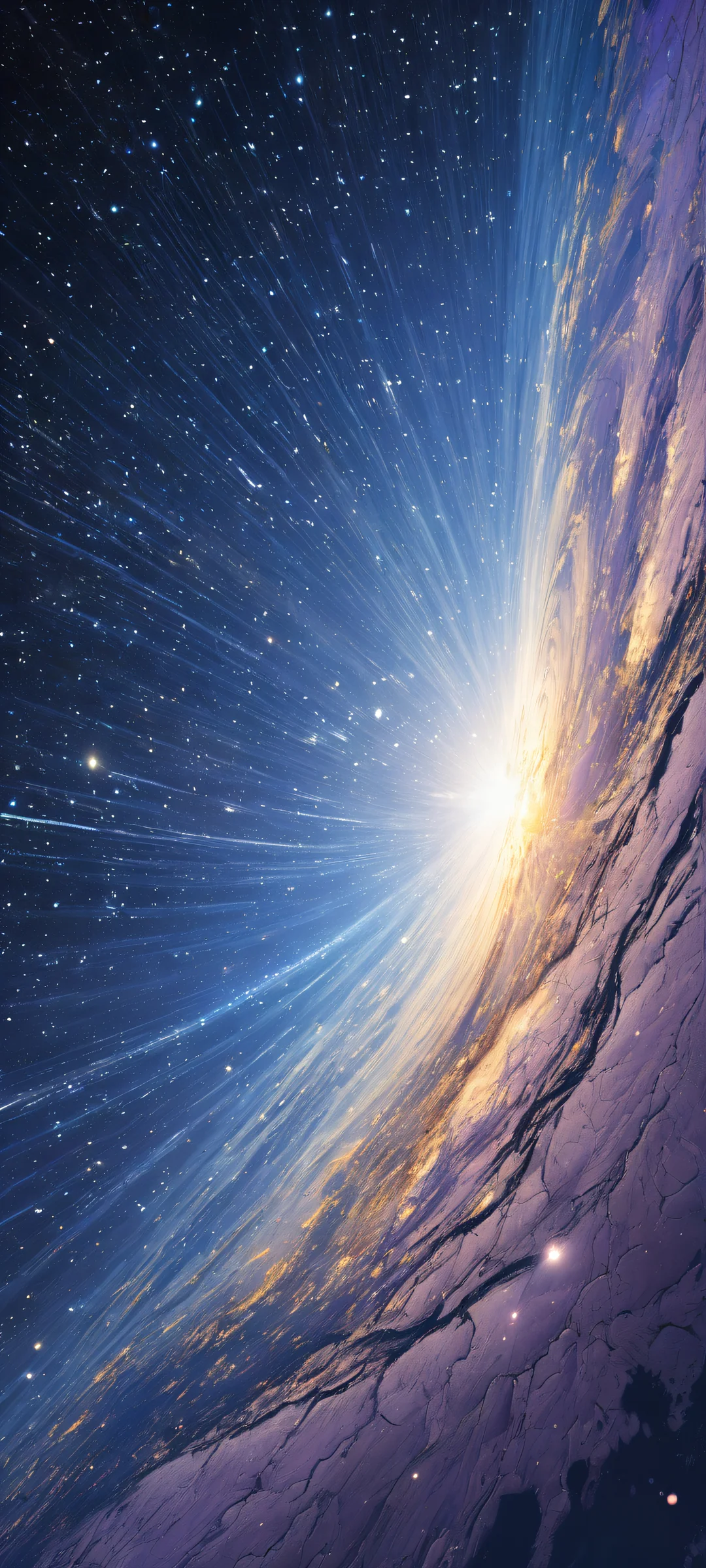 Aurora iPhone and Android wallpaper featuring a stunning vertical portrait of a celestial body with wispy tendrils, set against a starry night sky, perfectly optimized for mobile devices.