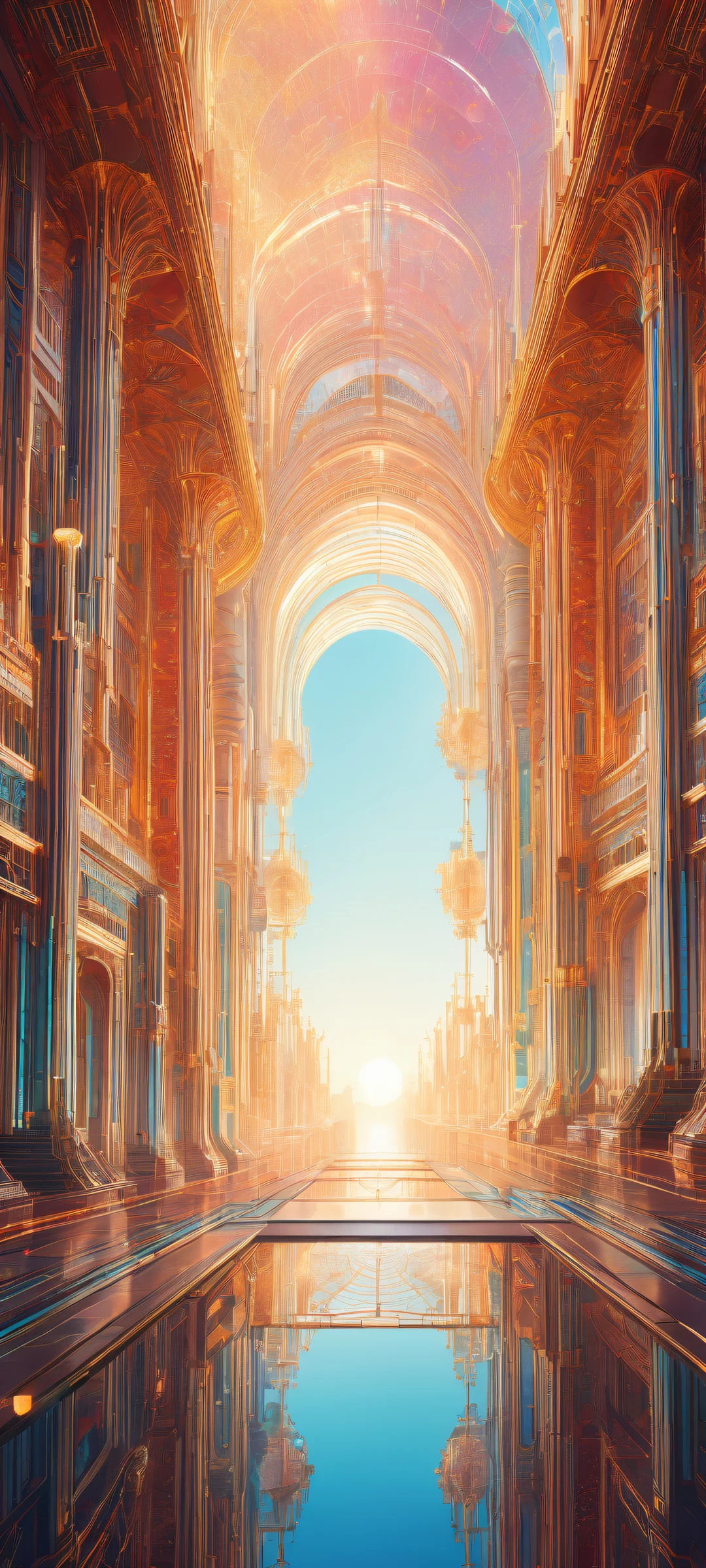 Mystical circuit artwork for iPhone/Android devices with stunning details and radiant colors.