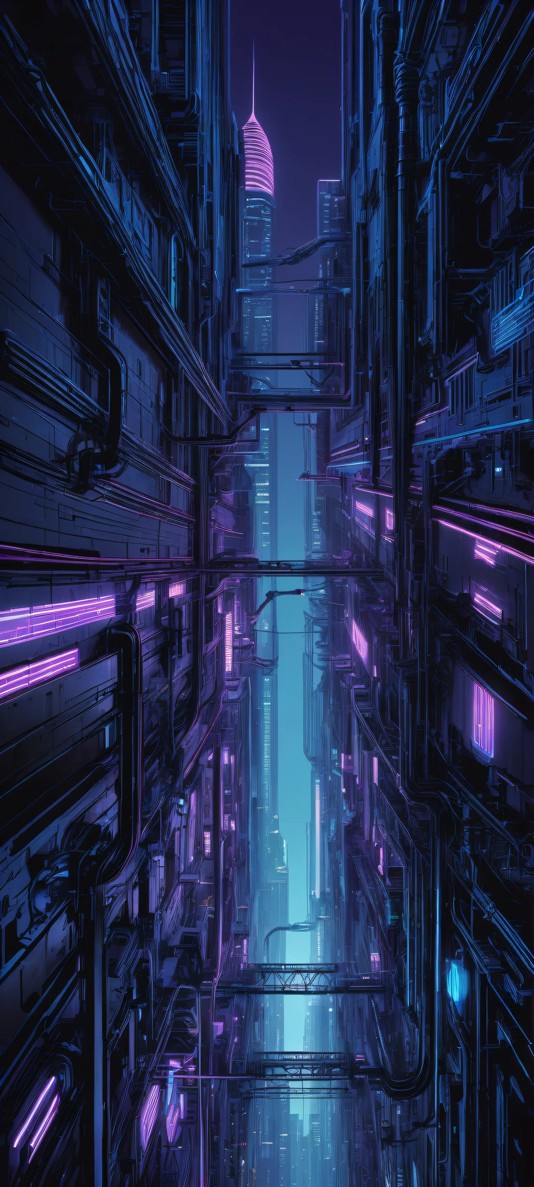 Ethereal Circuitry Aesthetic Phone Wallpaper Neon circuitry artwork for iPhone/Android featuring intricate clockwork mechanisms and urban landscapes.