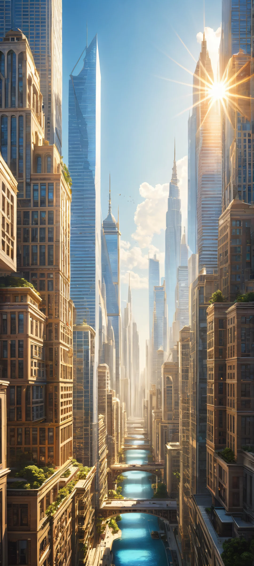 Majestic cityscape on iPhone/Android with radiant colors and stunning visual impact.