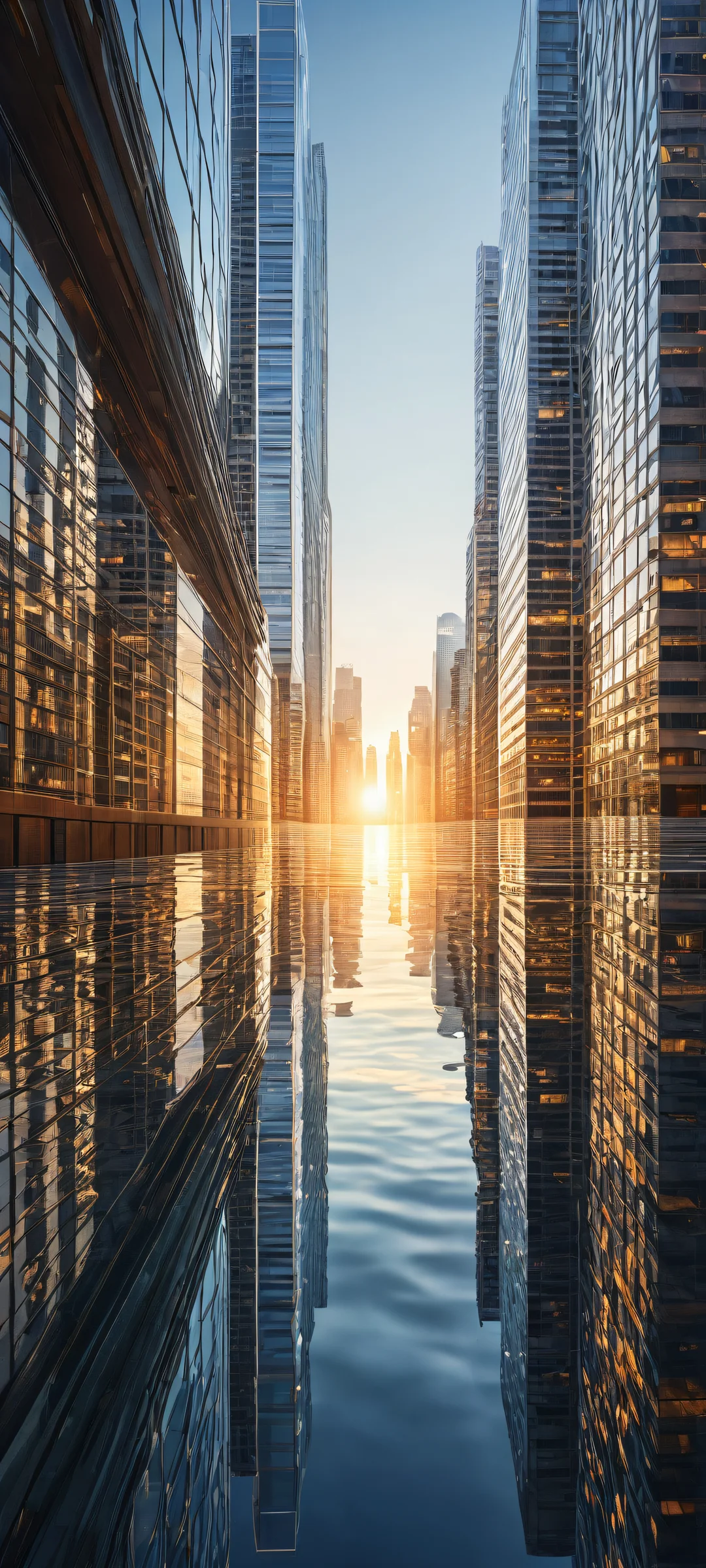 Breathtaking vertical portrait of skyscrapers on an iPhone/Android home screen
