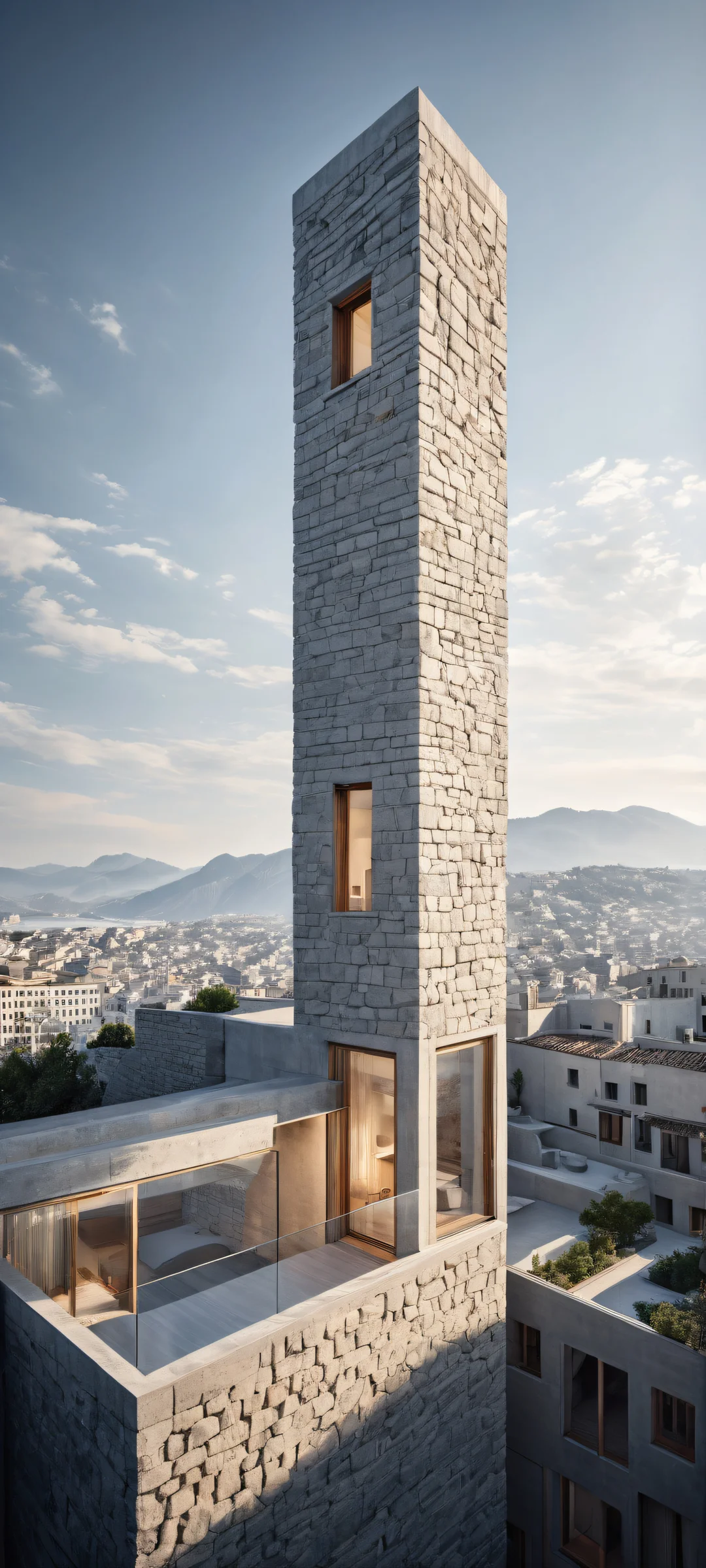 Ancient stone carvings meet modern cityscapes in this breathtaking iPhone/Android wallpaper, perfect for your mobile device.