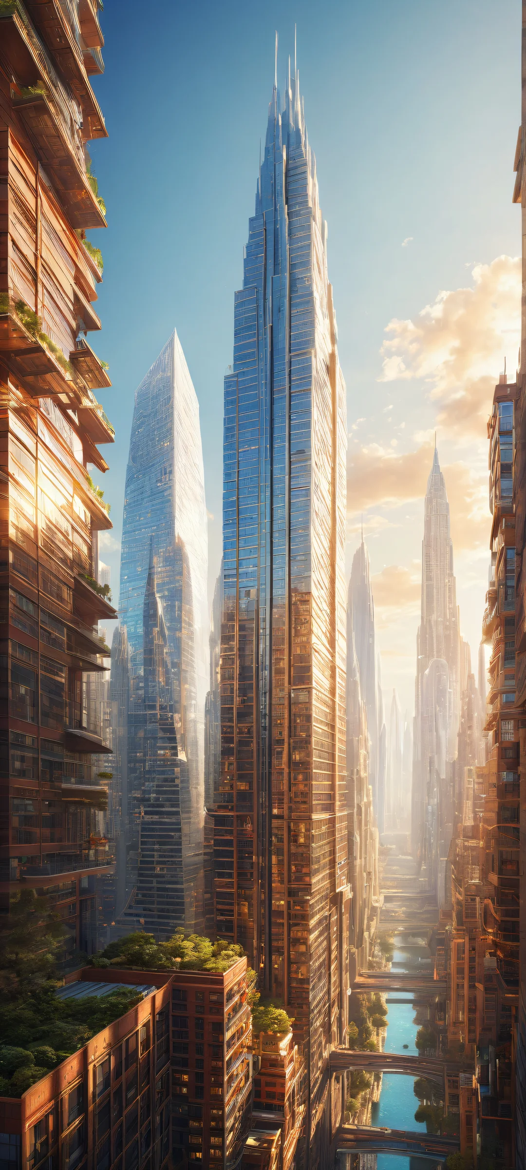 iPhone and Android users will love this breathtaking vertical portrait artwork of a cityscape with intricate details. The perfect blend of vibrant colors and clean design makes it a stunning addition to any mobile home screen.