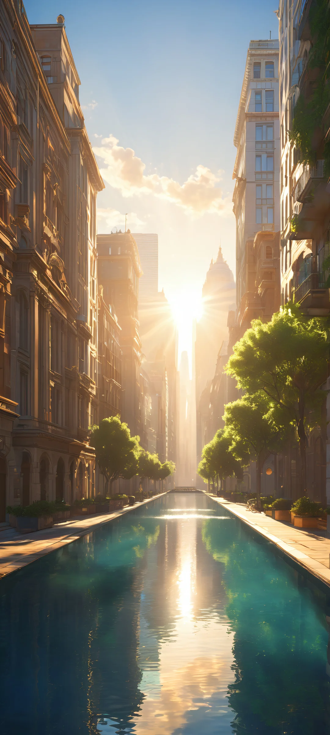 Breathtaking vertical portrait artwork of Elegant cityscape with iPhone/Android compatibility.