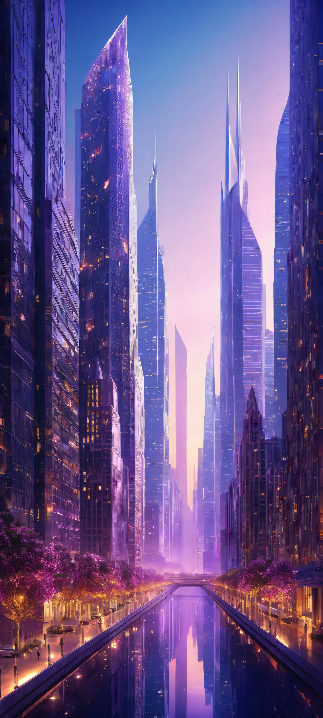 A breathtaking iPhone and Android wallpaper featuring an ethereal cityscape with intricate architecture, subtle energy emanations, and radiant light. Perfect for iOS and Android home screens.