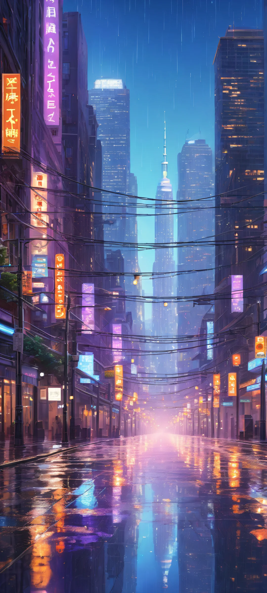 Ethereal Cityscape 2K Mobile Background Award-winning digital art of cityscape on iPhone/Android