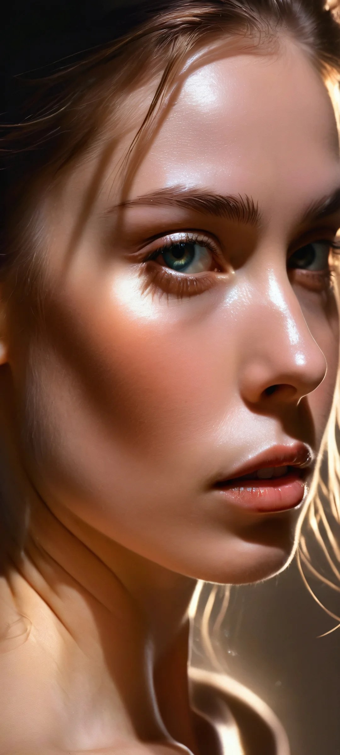 iPhone and Android users, immerse yourself in this stunning vertical wallpaper of Portraits, featuring Shadow Circuit, Daubrez, Bright and Radiant, with ethereal lighting, brilliant colors, and ray-traced reflections.
