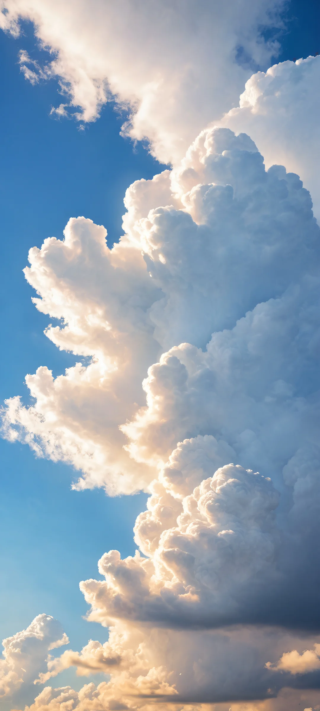 Ethereal Cloudscape 2K QHD Home Screen Delicate cloud against a soft blue sky, perfectly optimized for iPhone and Android home screens.