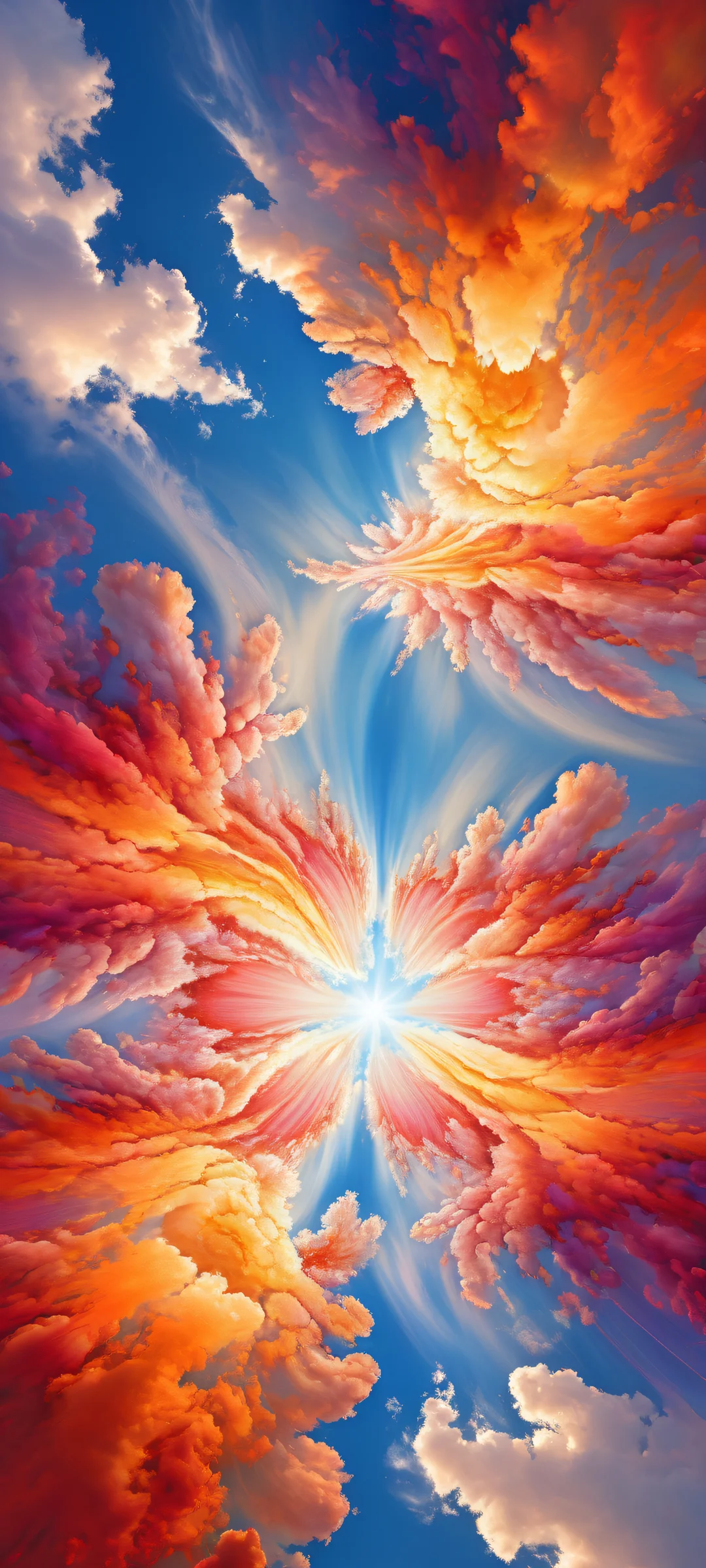 Vibrant abstract cloud formation for iPhone/Android, perfect for home screens.