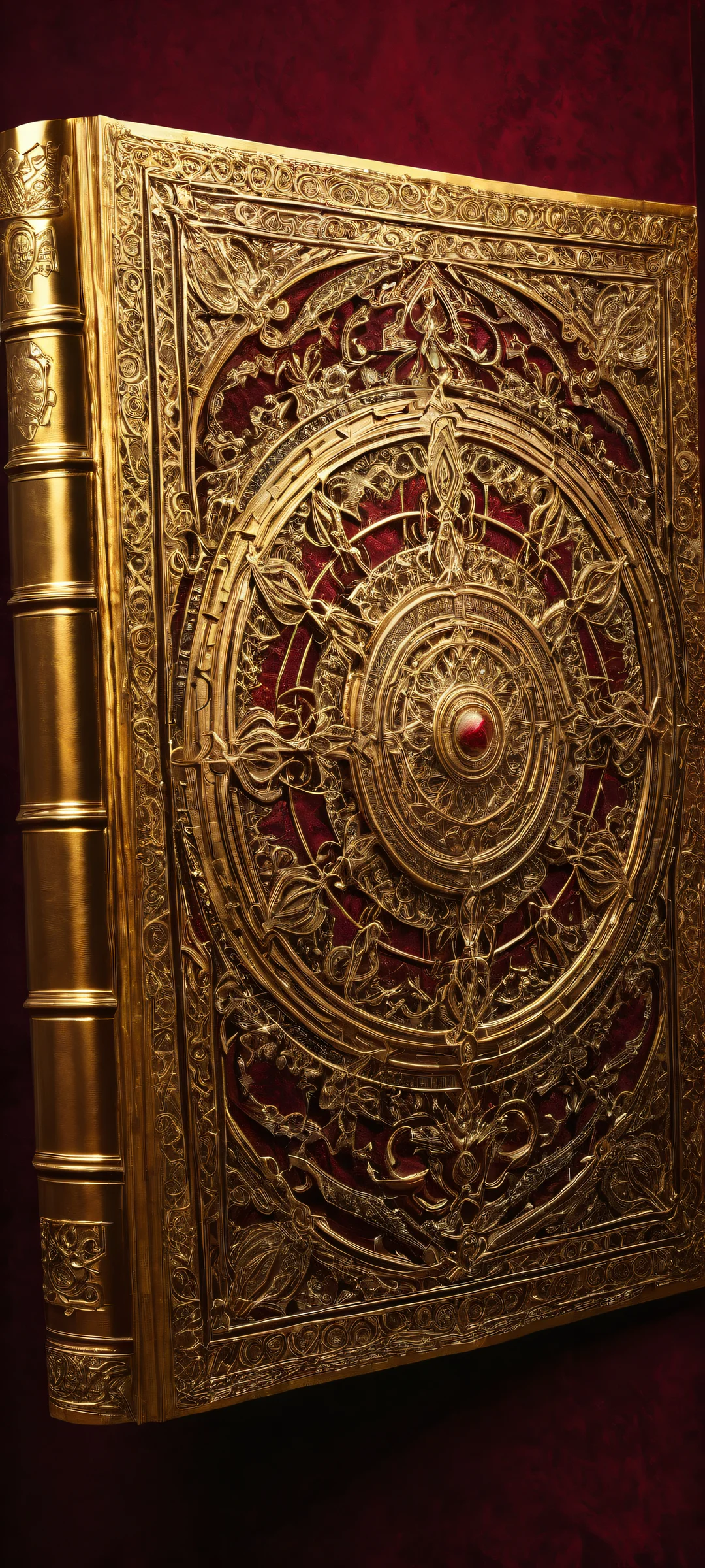 Mysterious ancient tome on a pure void background for iPhone/Android home screens